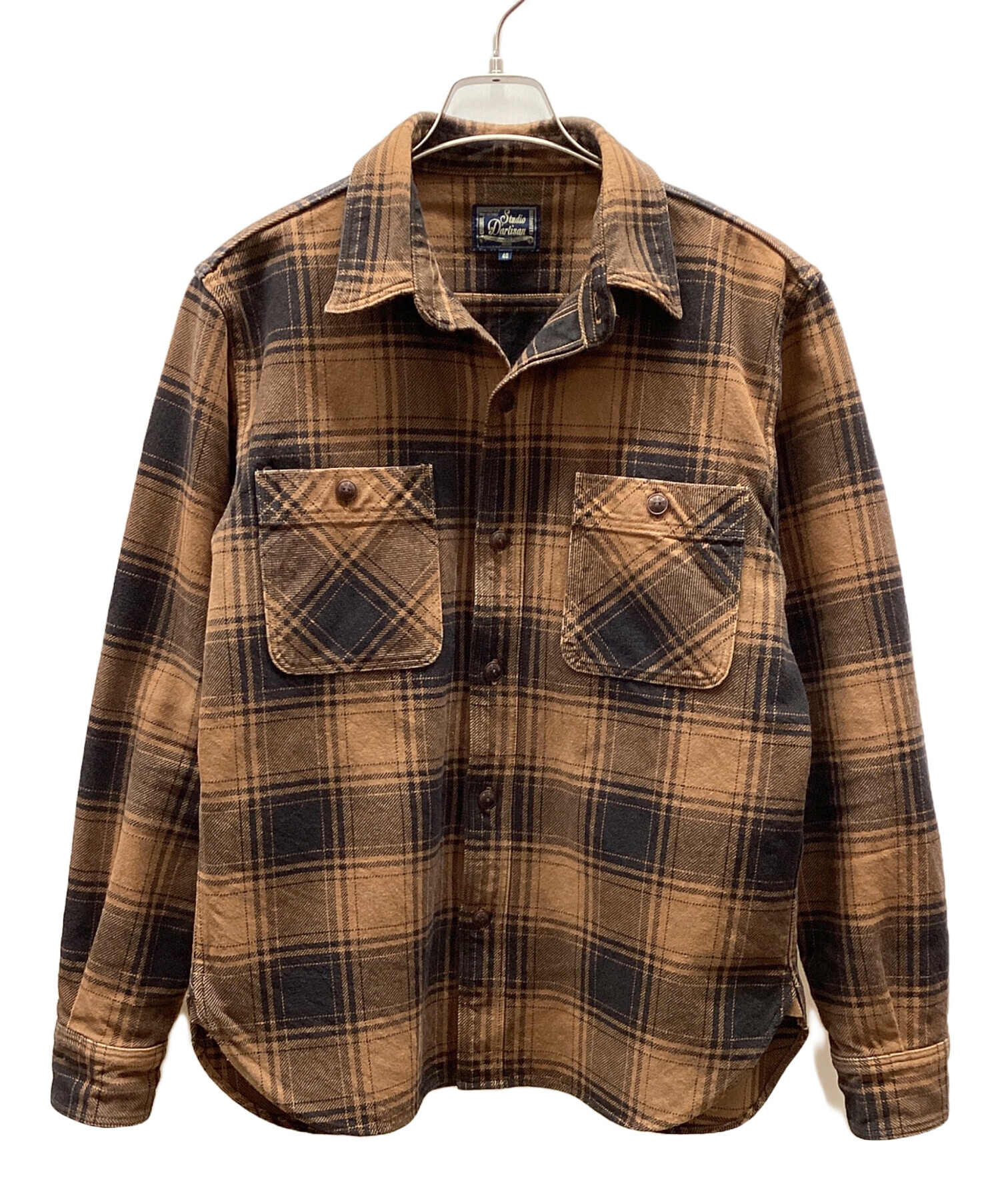 Studio Dartisan スタジオダルチザン ネルシャツ 40 中古・古着通販】STUDIO D'ARTISAN (ステュディオダルチザン) 奄美泥染