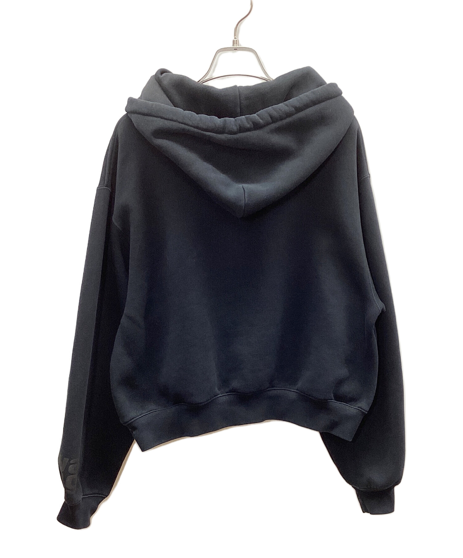 ALEXANDER WANG アレキサンダーワン Cropped Hoodie ベロアコーデュロイ プルオーバーパーカー フーディー ブラック レディース alexanderwang（アレキサンダー・ワン） Cropped Hoodie ベロア