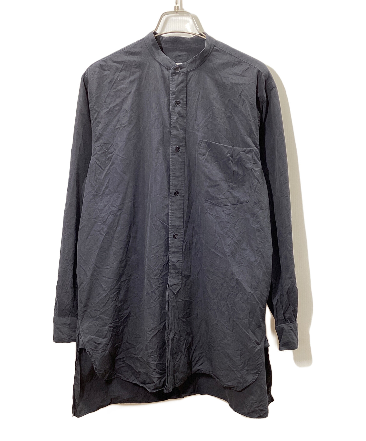 中古・古着通販】COMOLI (コモリ) バンドカラーシャツ ネイビー サイズ 