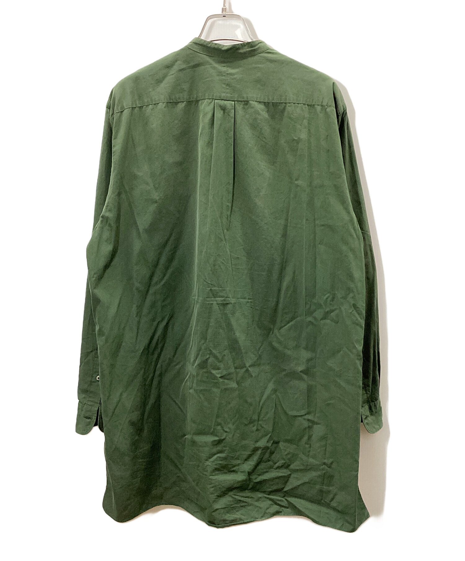 中古・古着通販】COMOLI (コモリ) バンドカラーシャツ グリーン サイズ