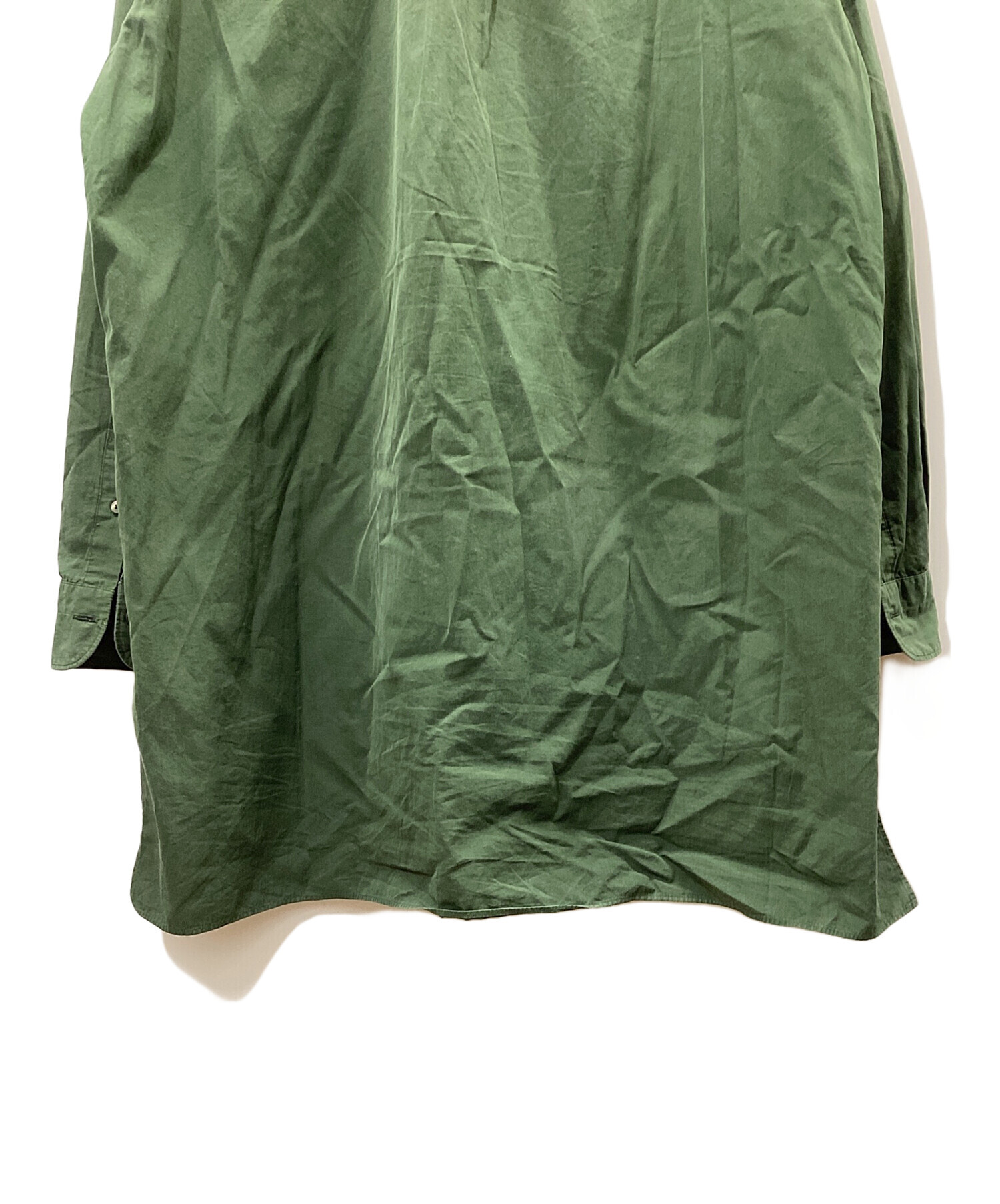 中古・古着通販】COMOLI (コモリ) バンドカラーシャツ グリーン サイズ