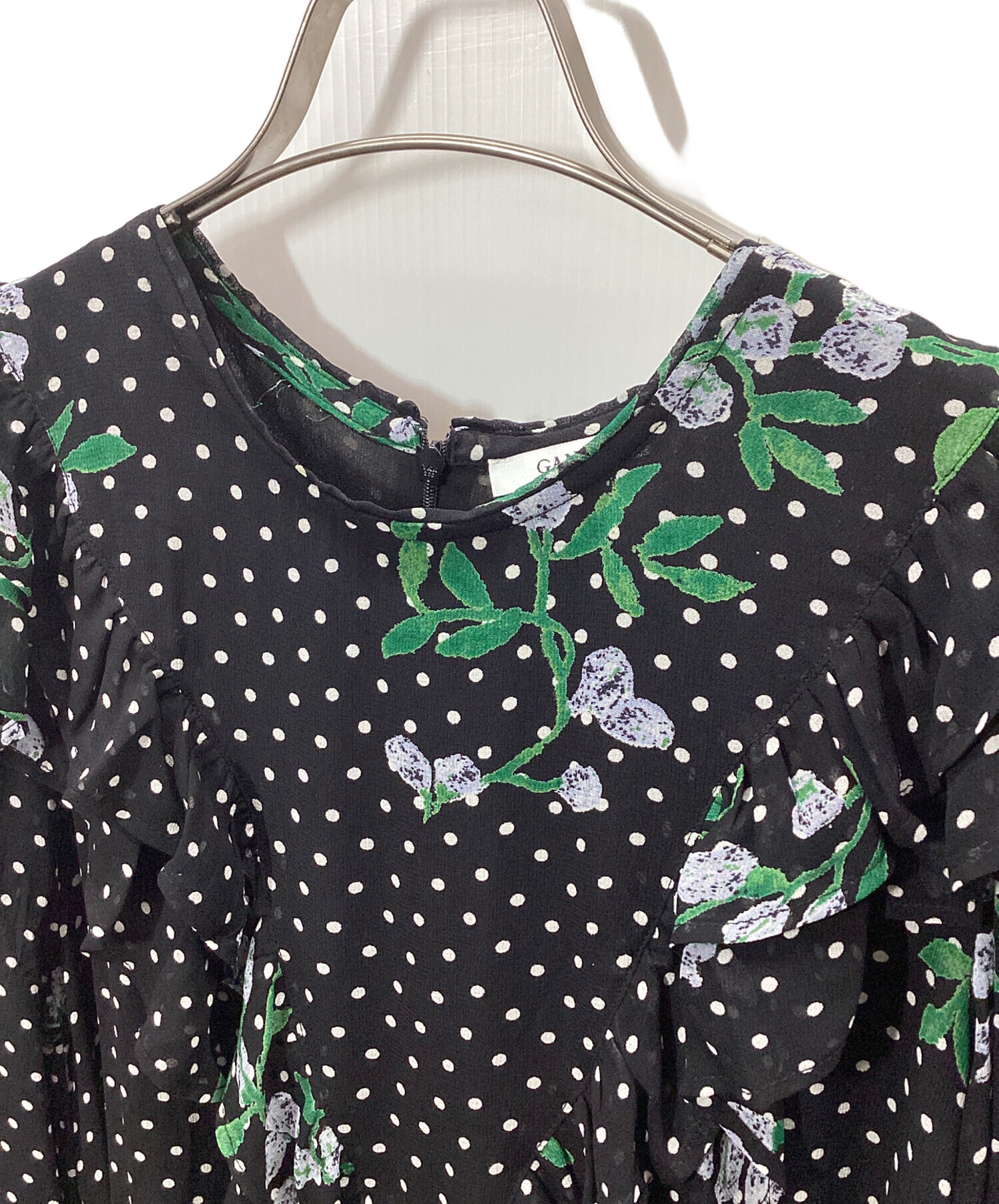 中古・古着通販】Ganni (ガニー) 長袖ワンピース ブラック サイズ:36