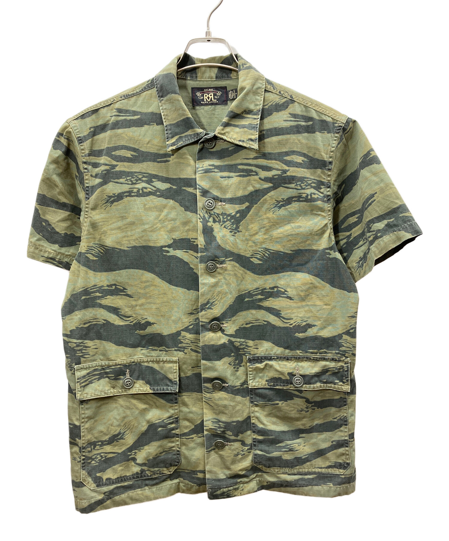 中古・古着通販】RRL (ダブルアールエル) 半袖シャツ オリーブ サイズ 