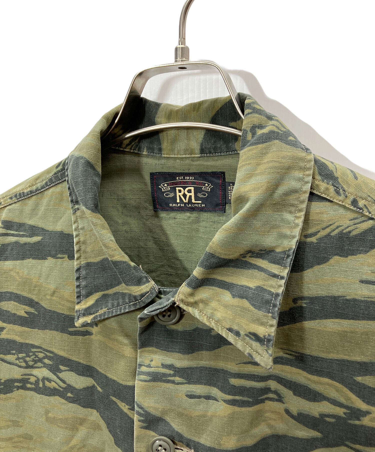 中古・古着通販】RRL (ダブルアールエル) 半袖シャツ オリーブ サイズ 