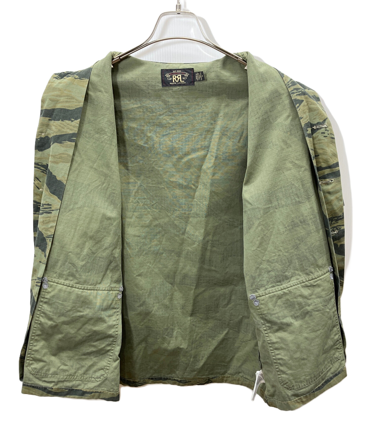 中古・古着通販】RRL (ダブルアールエル) 半袖シャツ オリーブ サイズ 