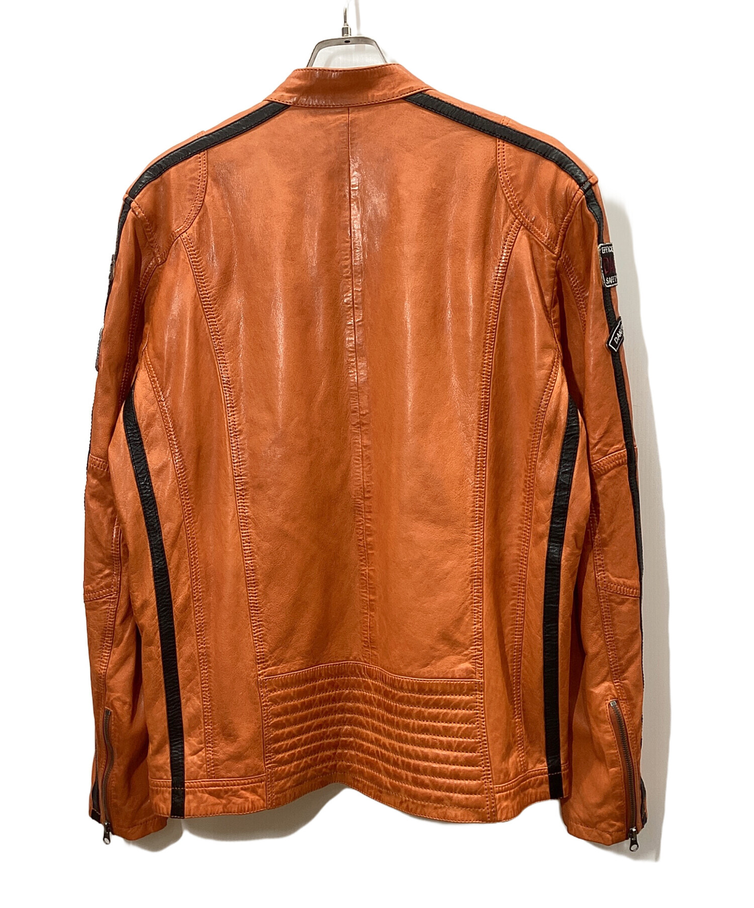 中古・古着通販】GULF (ガルフ) レーシングレザージャケット ブラウン