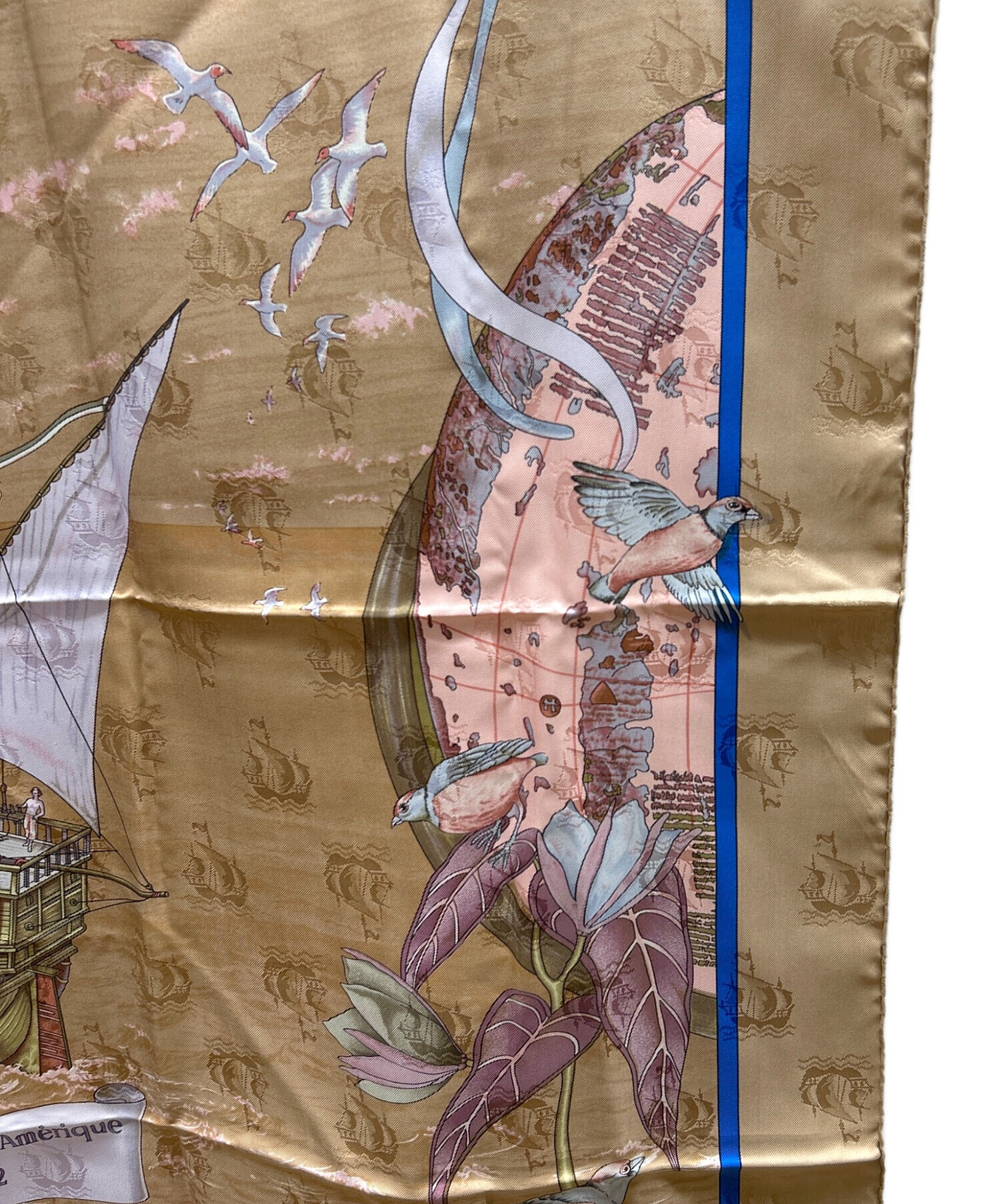 中古・古着通販】HERMES (エルメス) シルクスカーフ カレ90 ブラウン