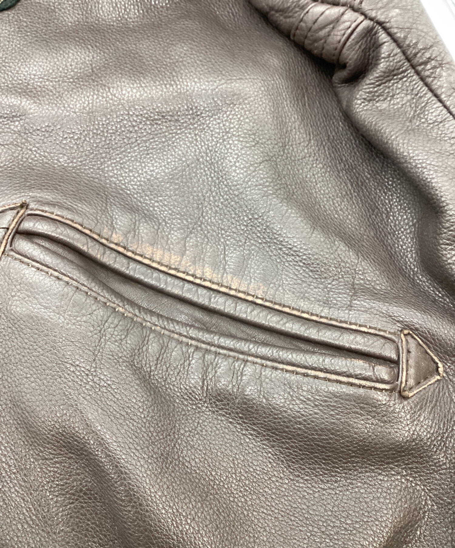 中古・古着通販】AVIREX (アヴィレックス) レザースタジャン ブラウン