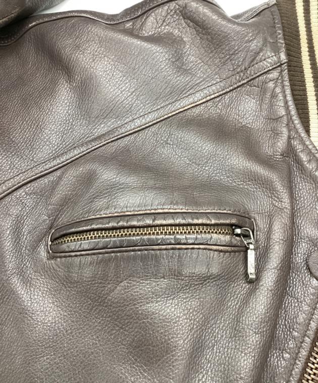 中古・古着通販】AVIREX (アヴィレックス) レザースタジャン ブラウン