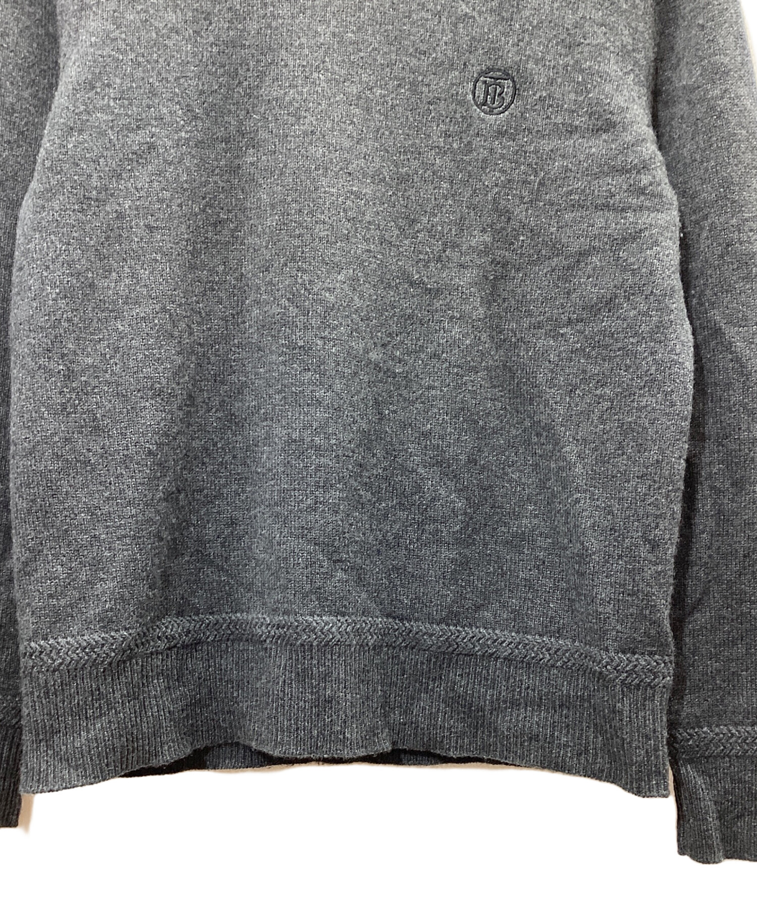 美品　バーバリー　タートルネックニット　グレー　ハイネック　長袖 中古・古着通販】BURBERRY (バーバリー) タートルネックニット グレー