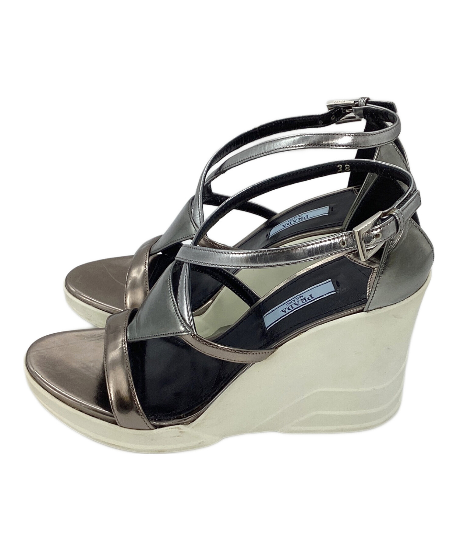 中古・古着通販】PRADA (プラダ) ミュール ホワイト サイズ:38