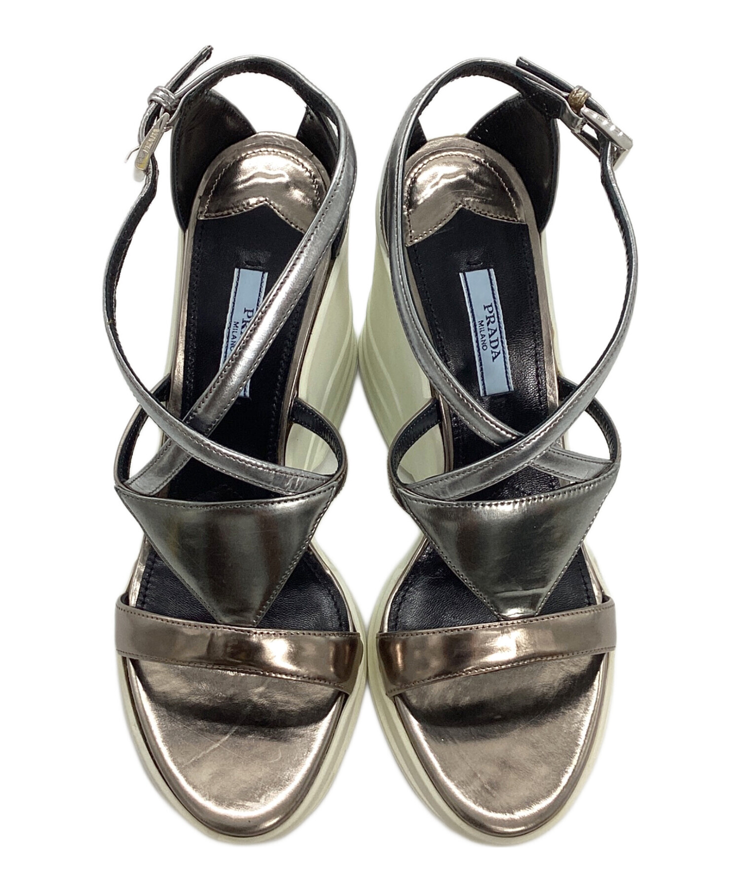 中古・古着通販】PRADA (プラダ) ミュール ホワイト サイズ:38