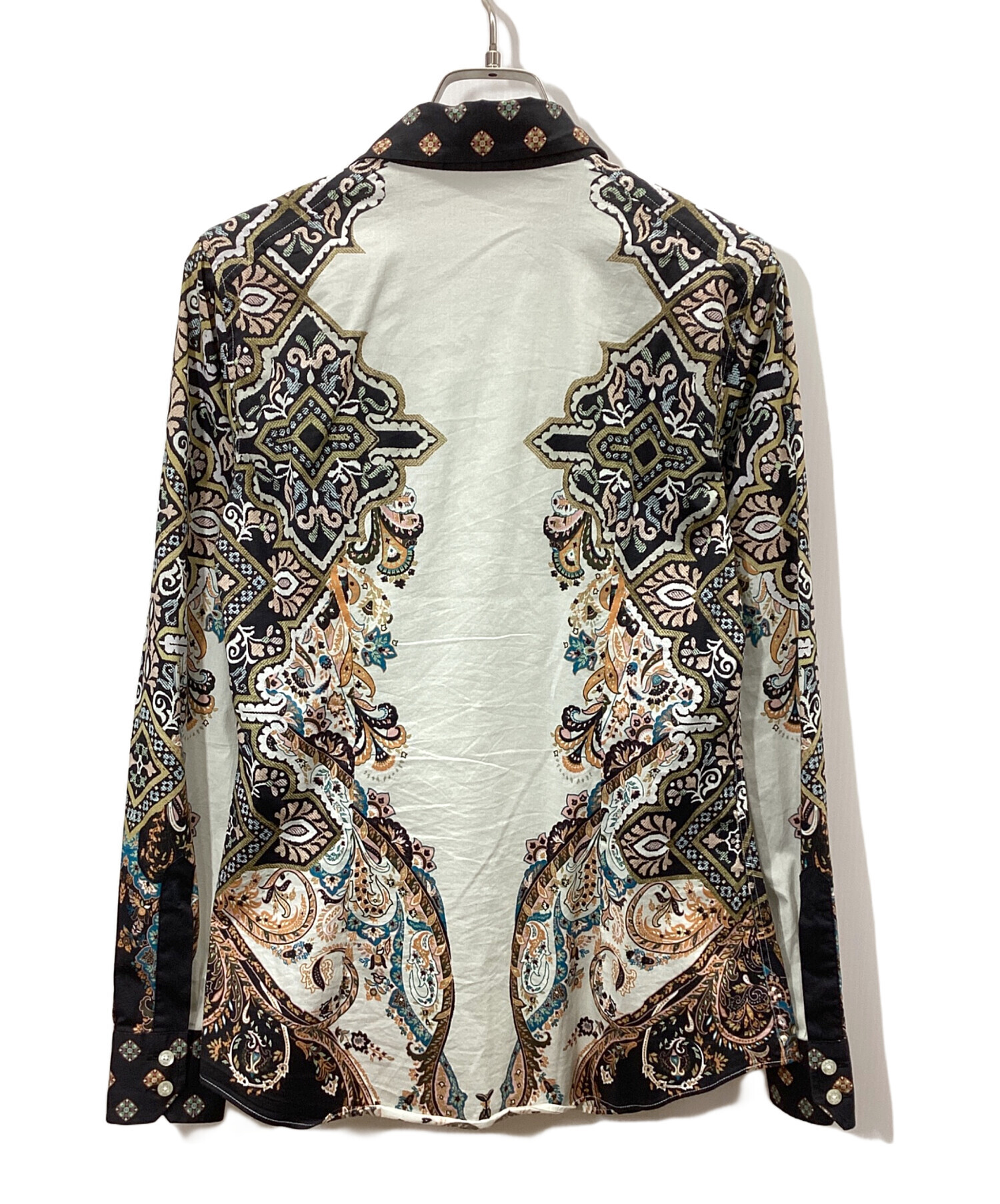 中古・古着通販】ETRO (エトロ) 長袖シャツ ブラック×ホワイト サイズ 