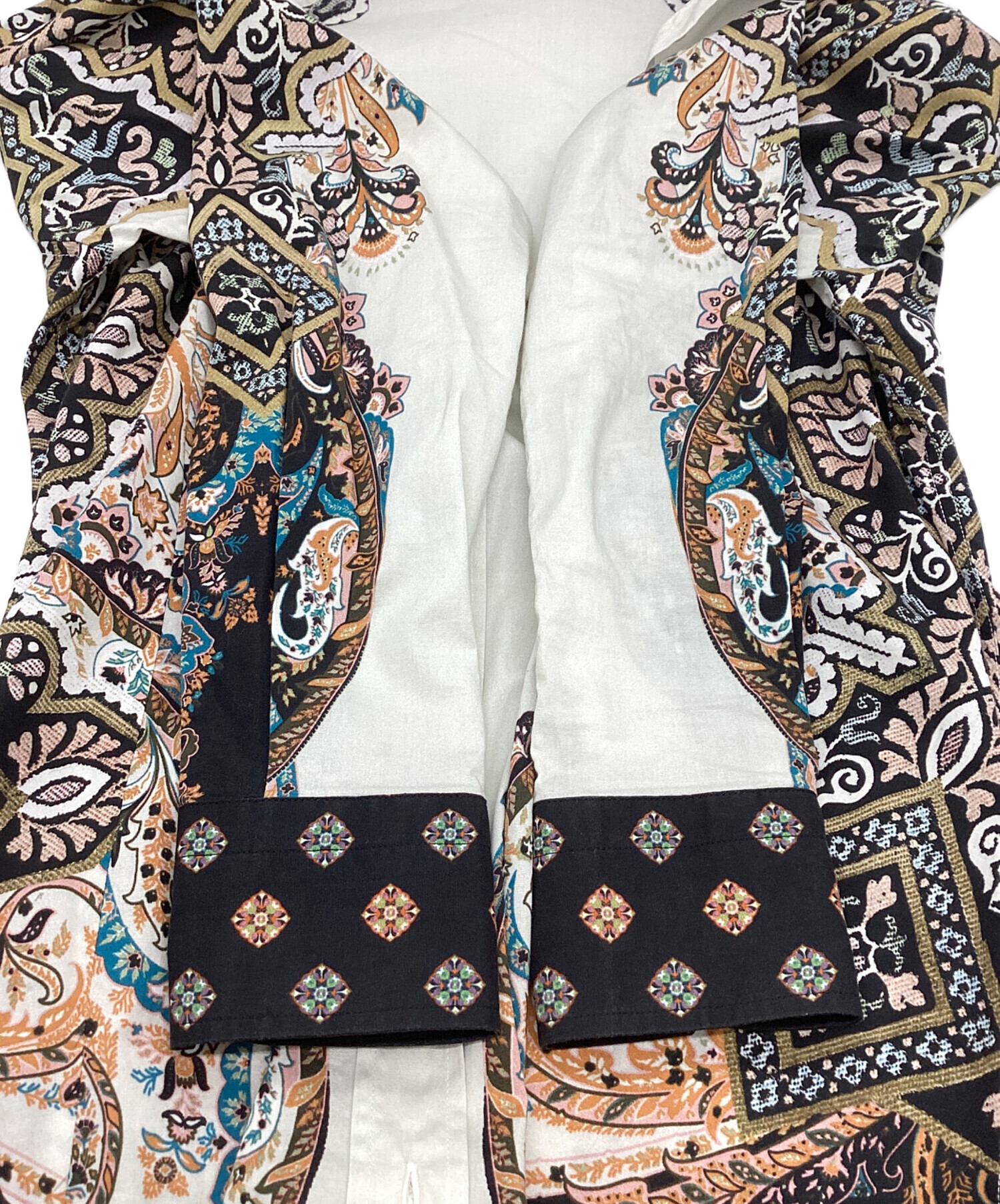 中古・古着通販】ETRO (エトロ) 長袖シャツ ブラック×ホワイト サイズ