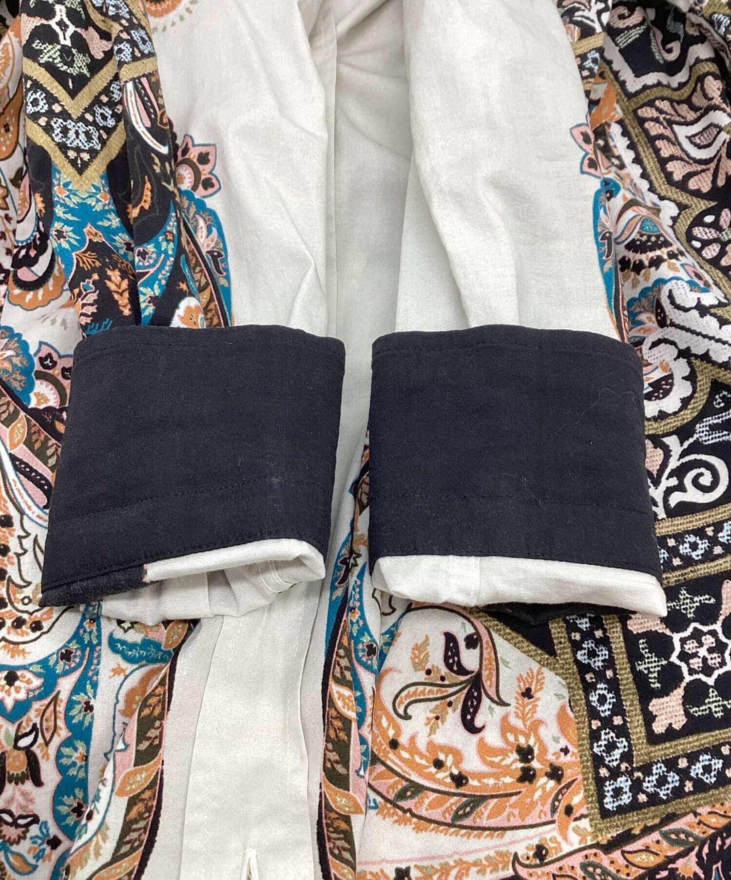 中古・古着通販】ETRO (エトロ) 長袖シャツ ブラック×ホワイト サイズ