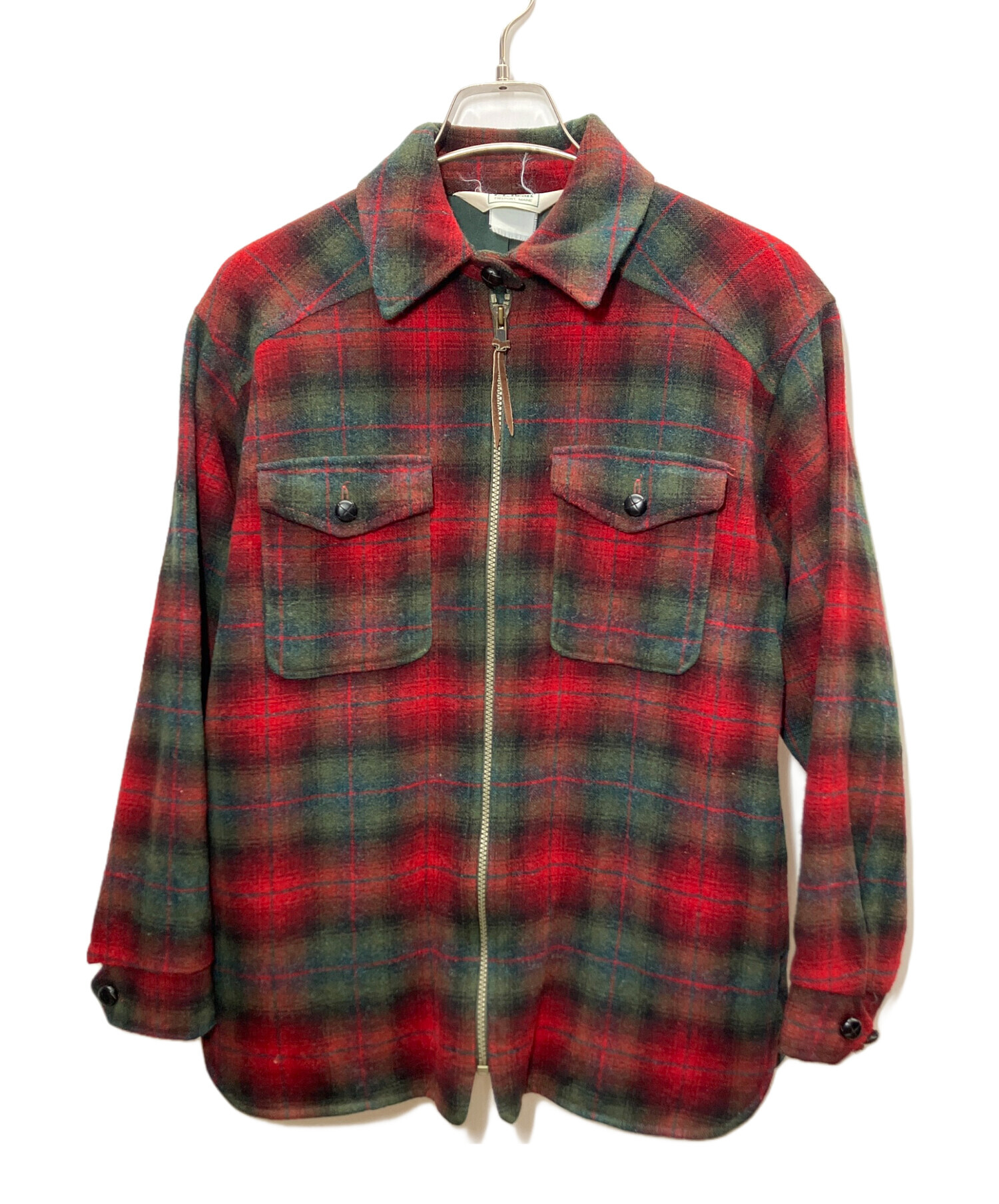 L.L.bean エルエルビーン ウールジャケット 赤 チェック S 中古・古着 