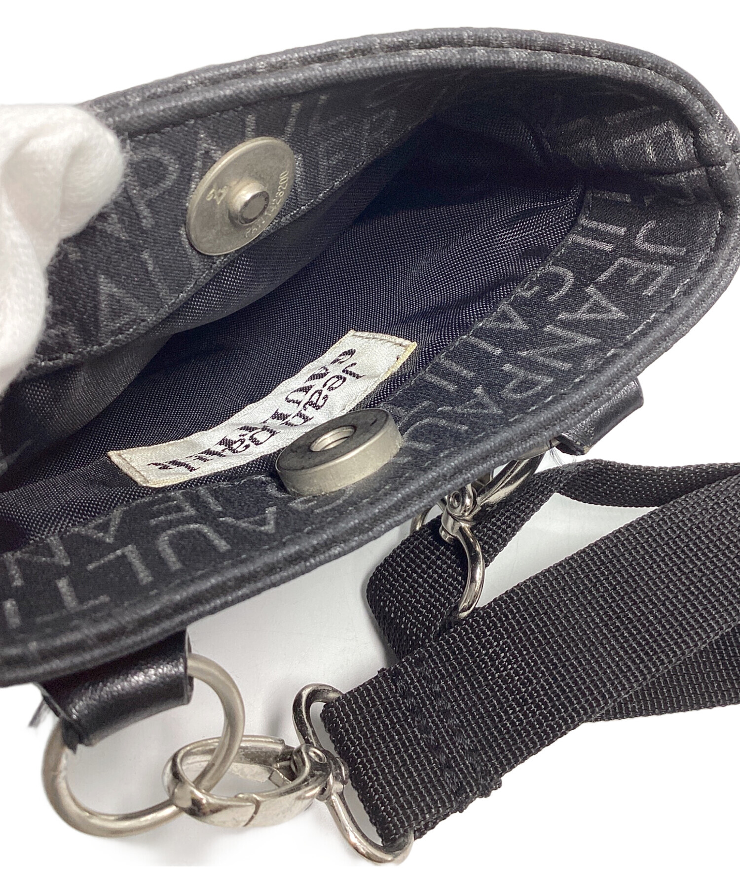 Jean Paul GAULTTERバッグ 新品未使用 Jean Paul Gaultier New Rose 2WAY Shoulder Bag Black Leather