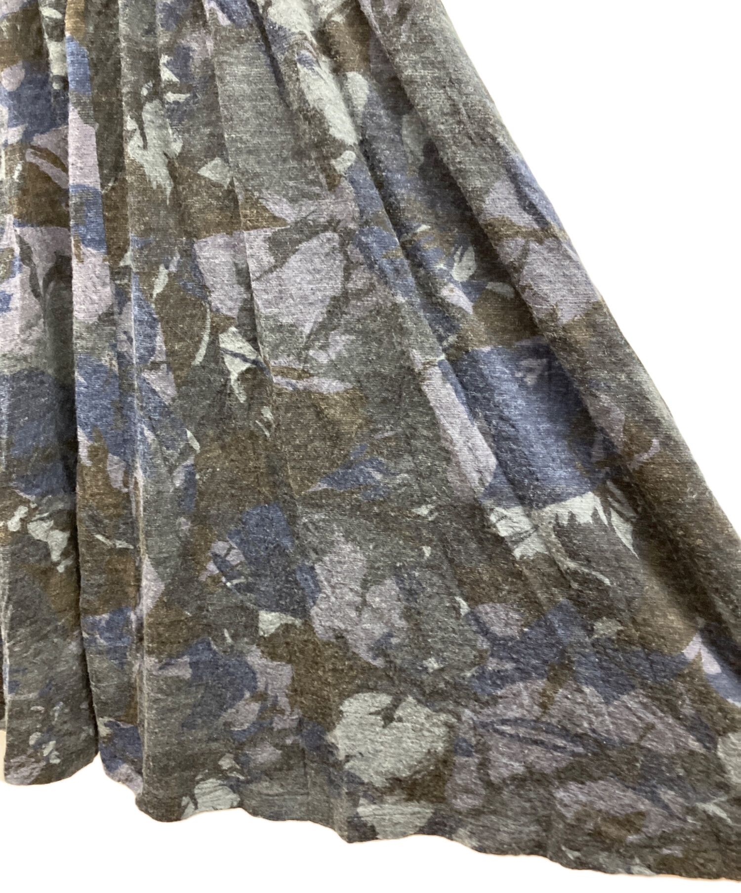 中古・古着通販】Y's (ワイズ) カモフラスカート ブラック×グレー