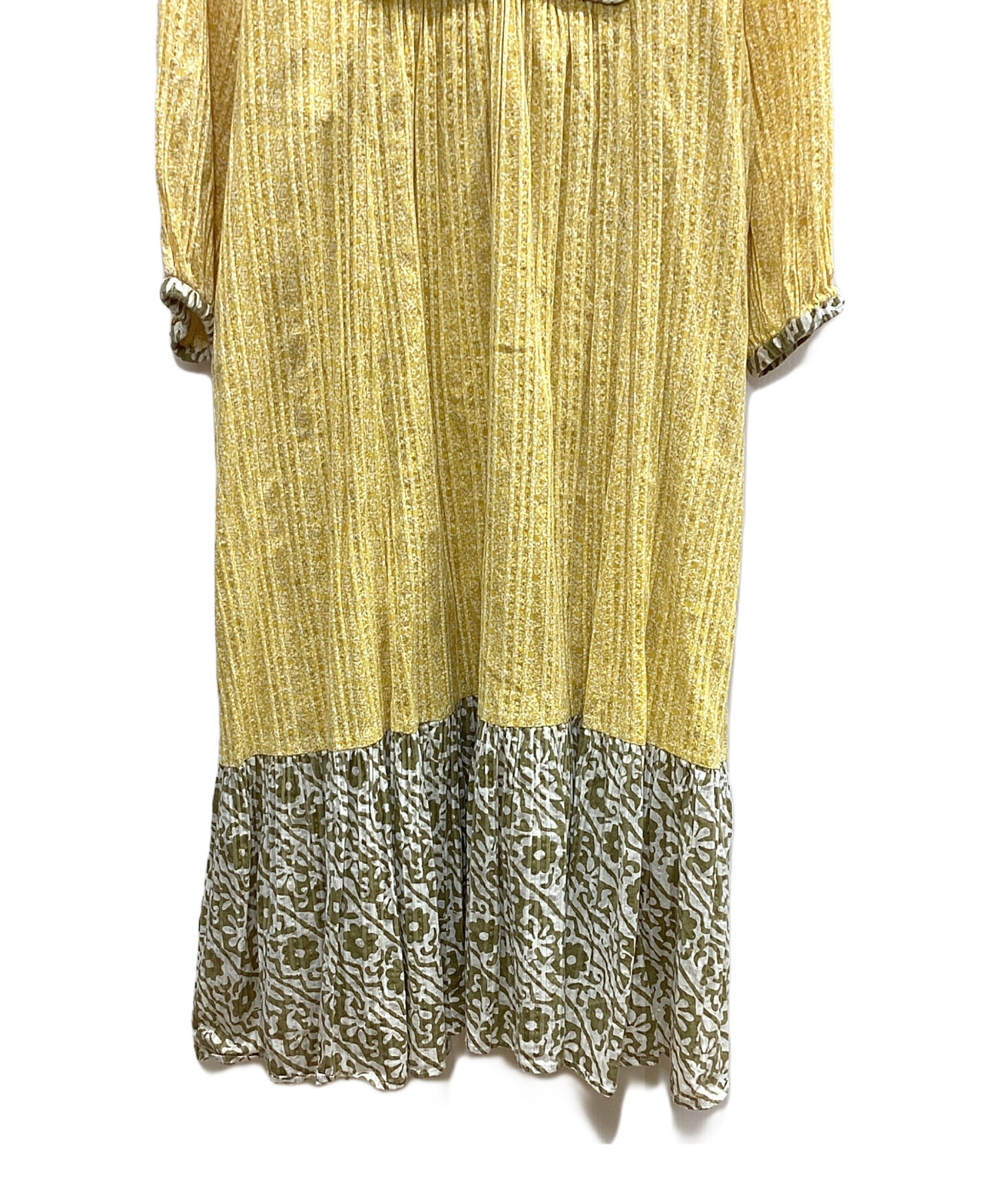 中古・古着通販】sara mallika (サラマリカ) 長袖ワンピース イエロー