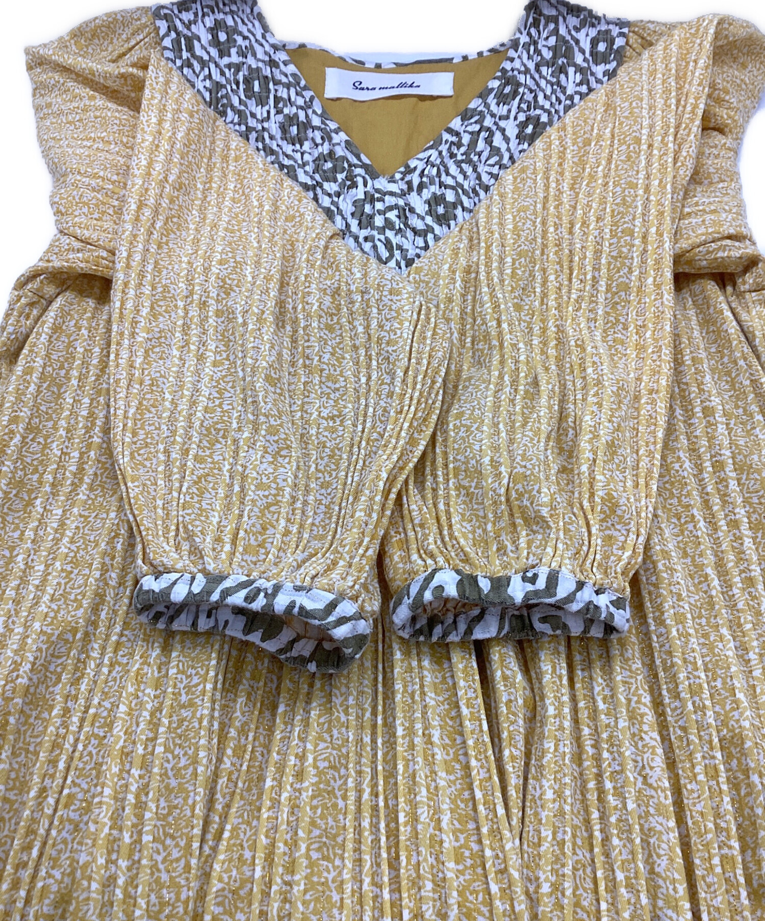 中古・古着通販】sara mallika (サラマリカ) 長袖ワンピース イエロー