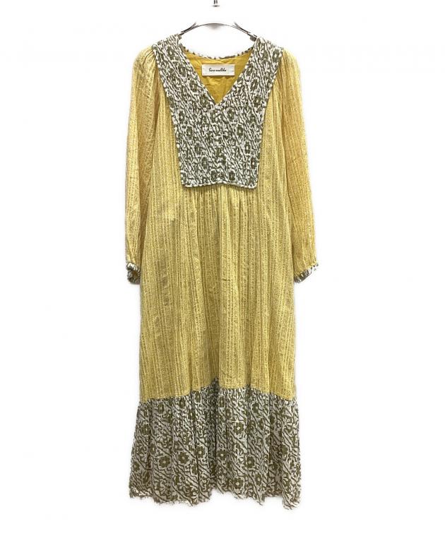 中古・古着通販】sara mallika (サラマリカ) 長袖ワンピース イエロー