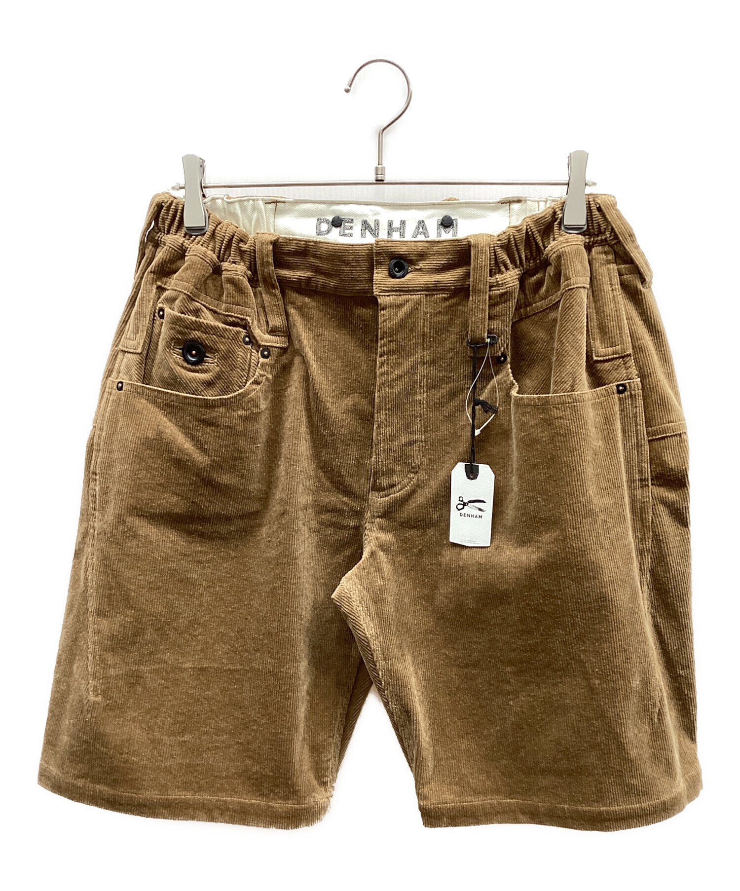 DENHAM デンハム 細畝コーデュロイ ハーフパンツ ダークブラウン Mサイズ 中古・古着通販】Denham (デンハム) コーデュロイハーフパンツ