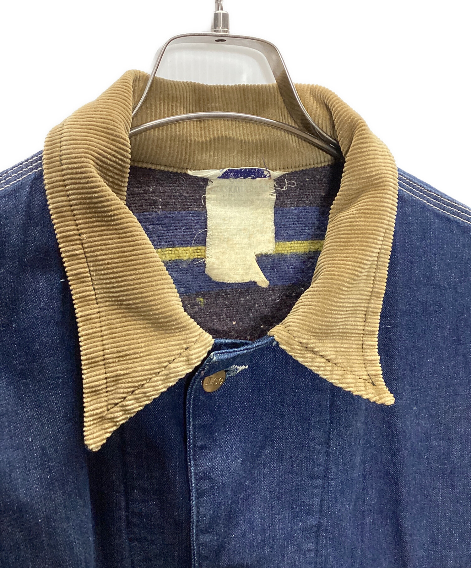 中古・古着通販】LEE (リー) デニムカバーオール ベージュ×インディゴ