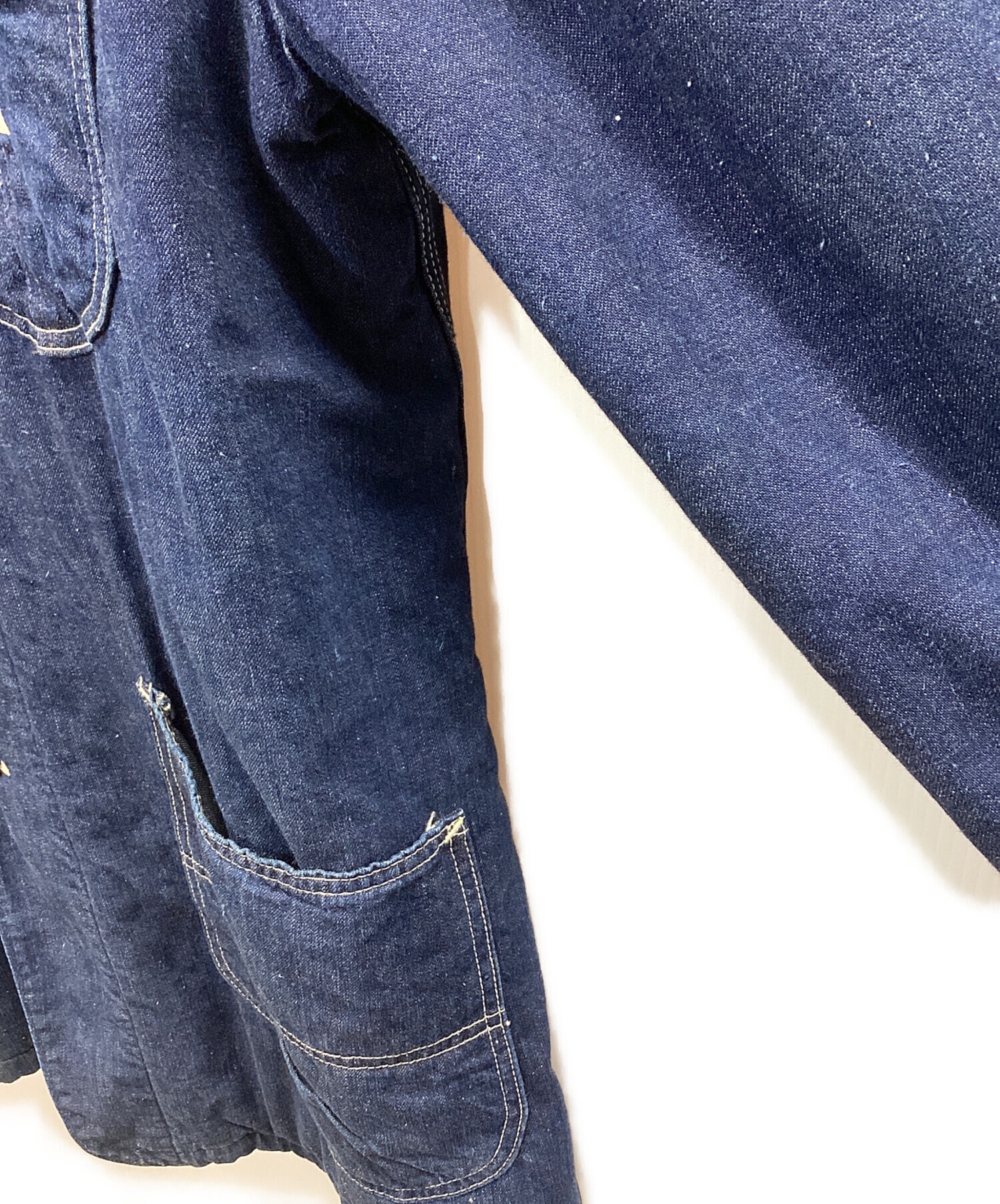 【LEE×RAGEBLUE】　別注デニムカバーオール リーカバーオール　古着 中古・古着通販】LEE (リー) デニムカバーオール ベージュ×インディゴ