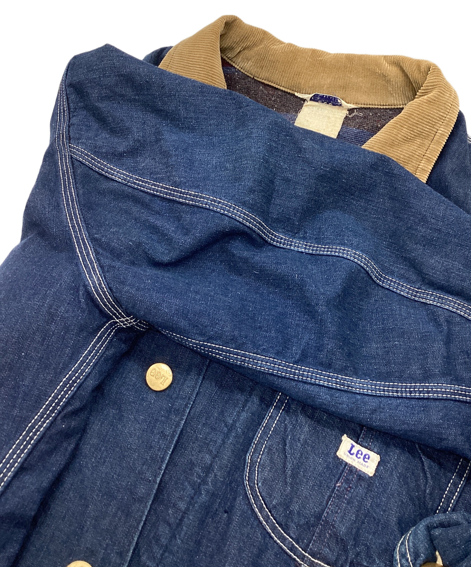 中古・古着通販】LEE (リー) デニムカバーオール ベージュ×インディゴ