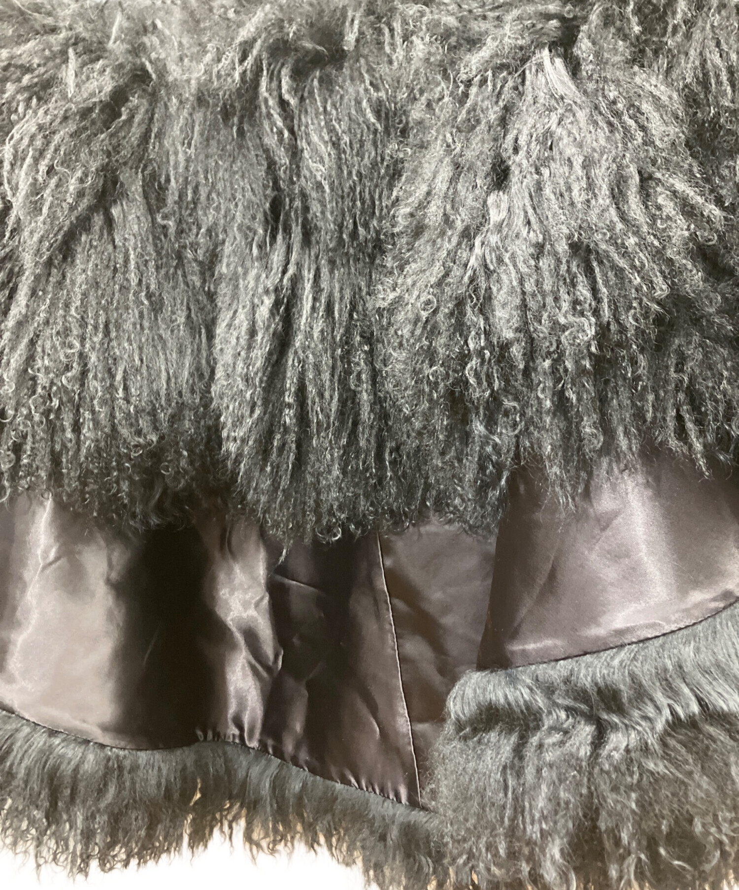 中古・古着通販】sacai (サカイ) ファーポンチョ ブラック サイズ:2