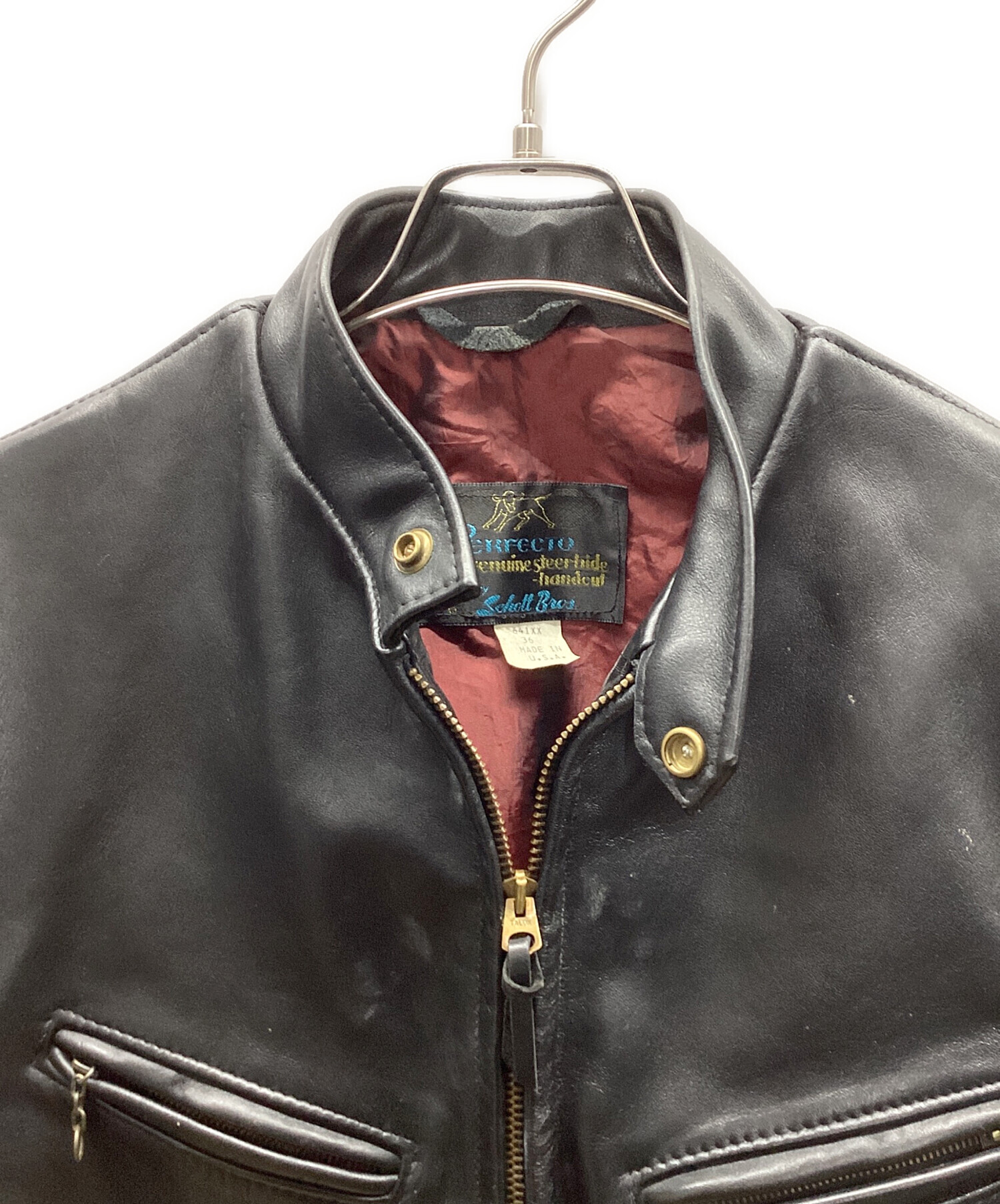 Schott 黒 レザーボンバージャケット サイズ36 Schott N.Y.C（ショット） Schott 173US LEATHER BOMBER JACKET レザー
