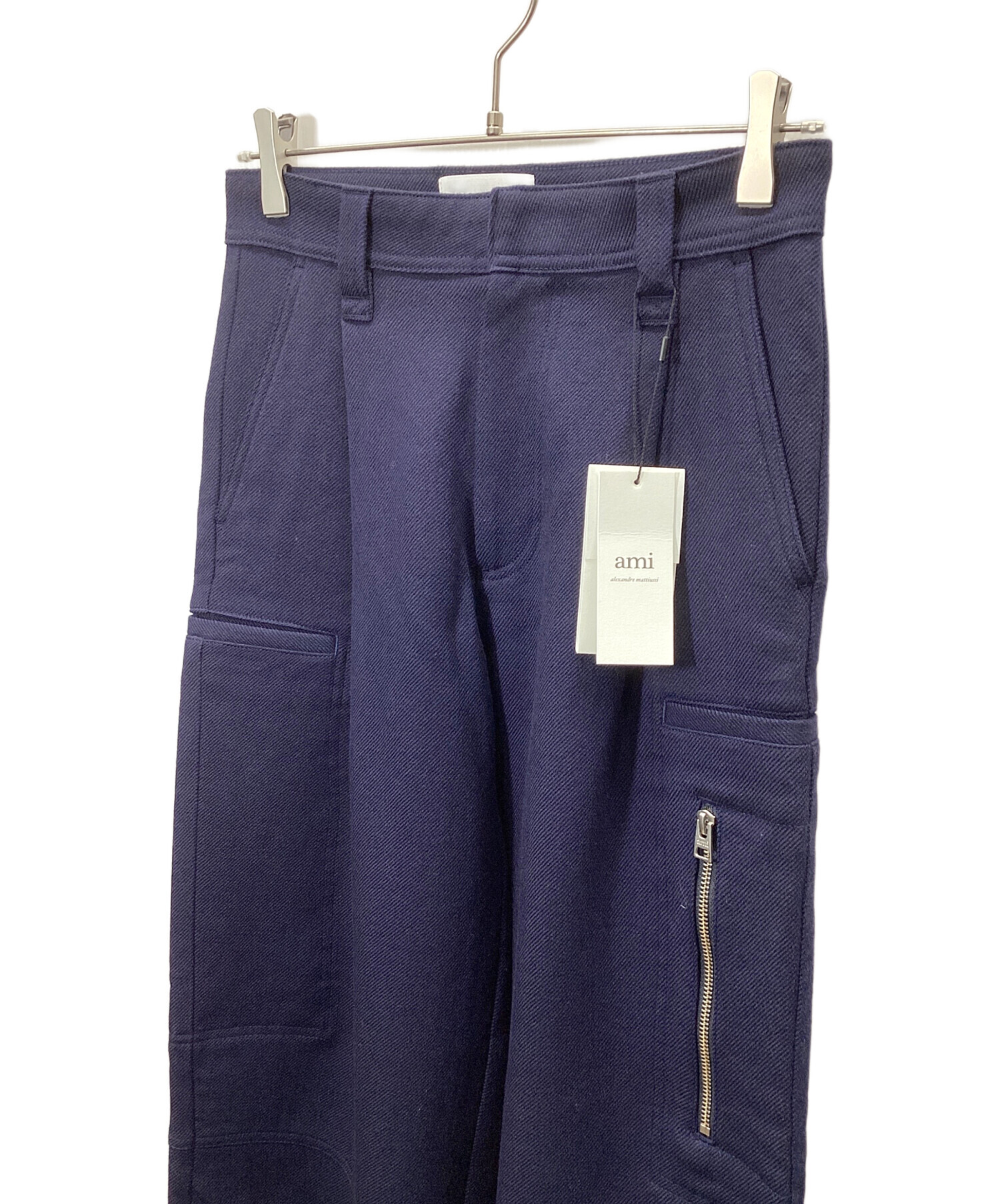 中古・古着通販】ami (アミ) ワイドレッグカーゴパンツ ネイビー