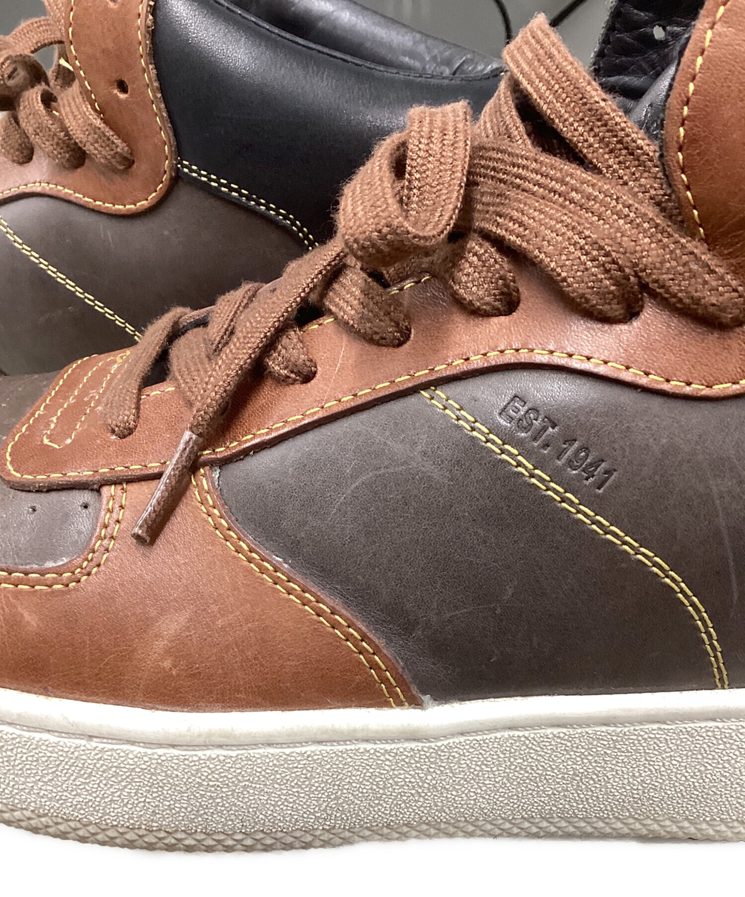 COACH ゴールド ブラウン ハイカットスニーカー 中古・古着通販】COACH (コーチ) ハイカットスニーカー ブラウン
