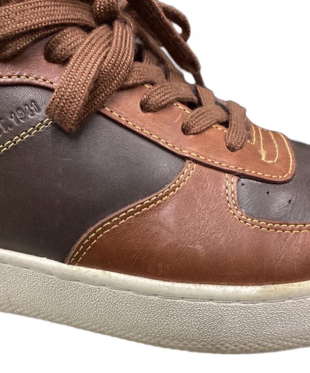 COACH ゴールド ブラウン ハイカットスニーカー 中古・古着通販】COACH (コーチ) ハイカットスニーカー ブラウン