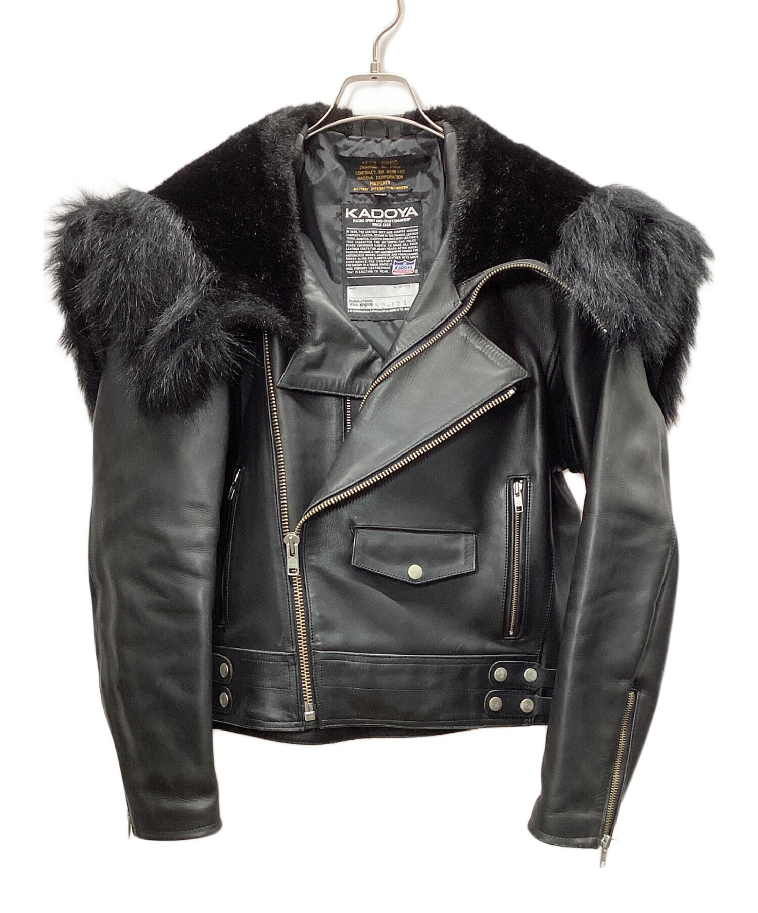 中古・古着通販】KADOYA (カドヤ) ライダースジャケット ブラック