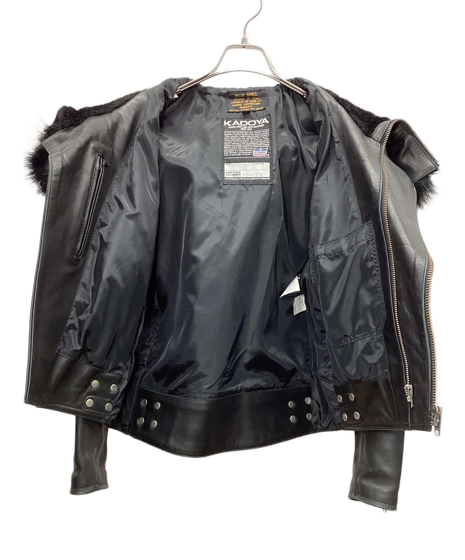 中古・古着通販】KADOYA (カドヤ) ライダースジャケット ブラック