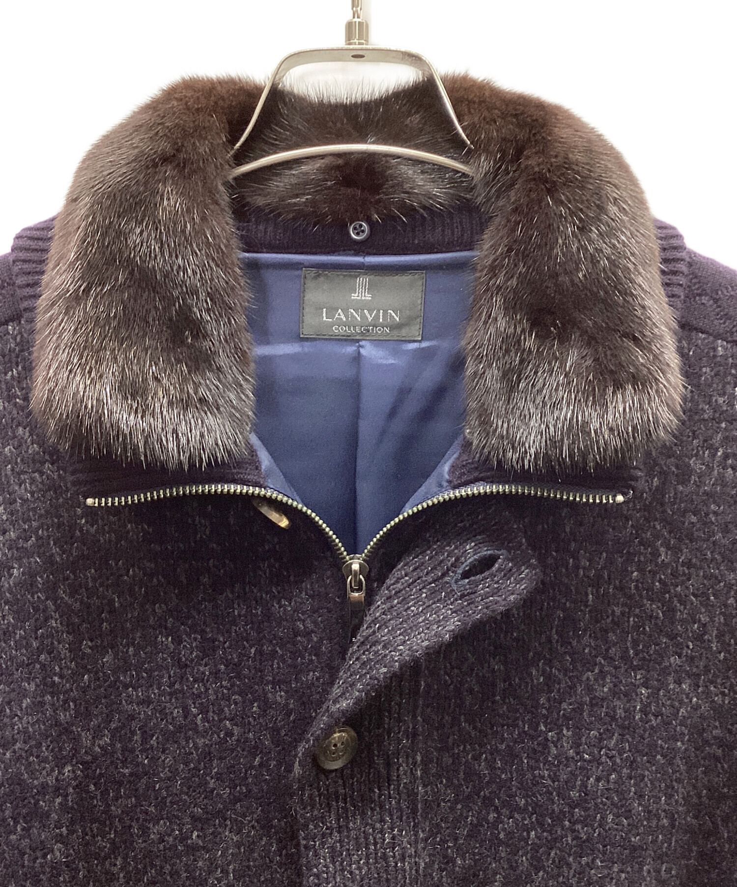 中古・古着通販】LANVIN (ランバン) ニットジャケット パープル サイズ