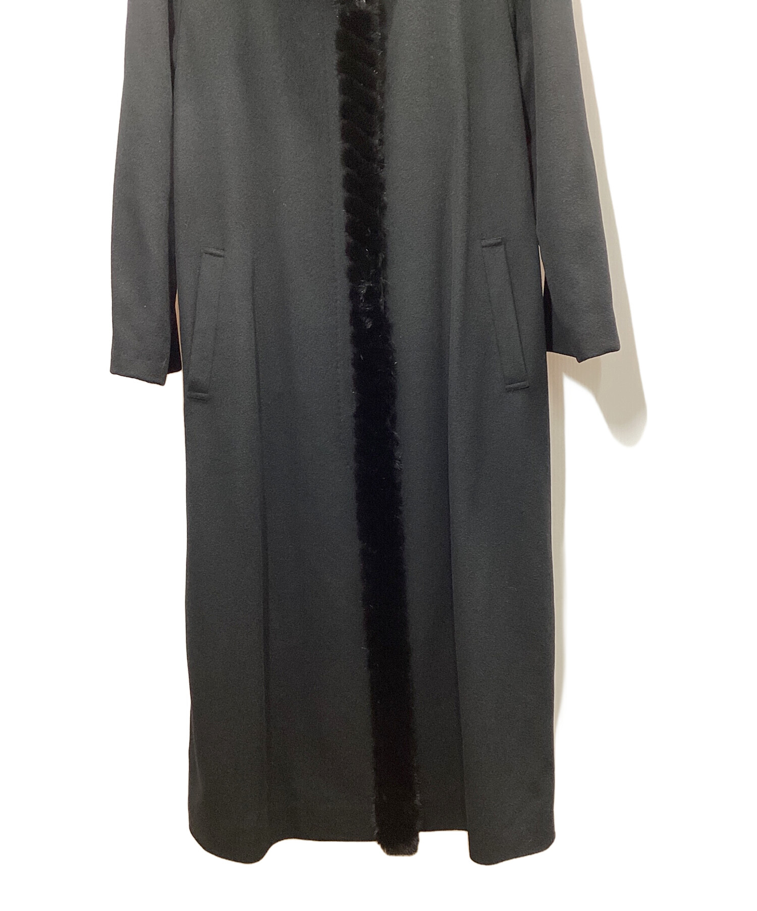 中古・古着通販】BALMAIN (バルマン) カシミヤコート ブラック サイズ