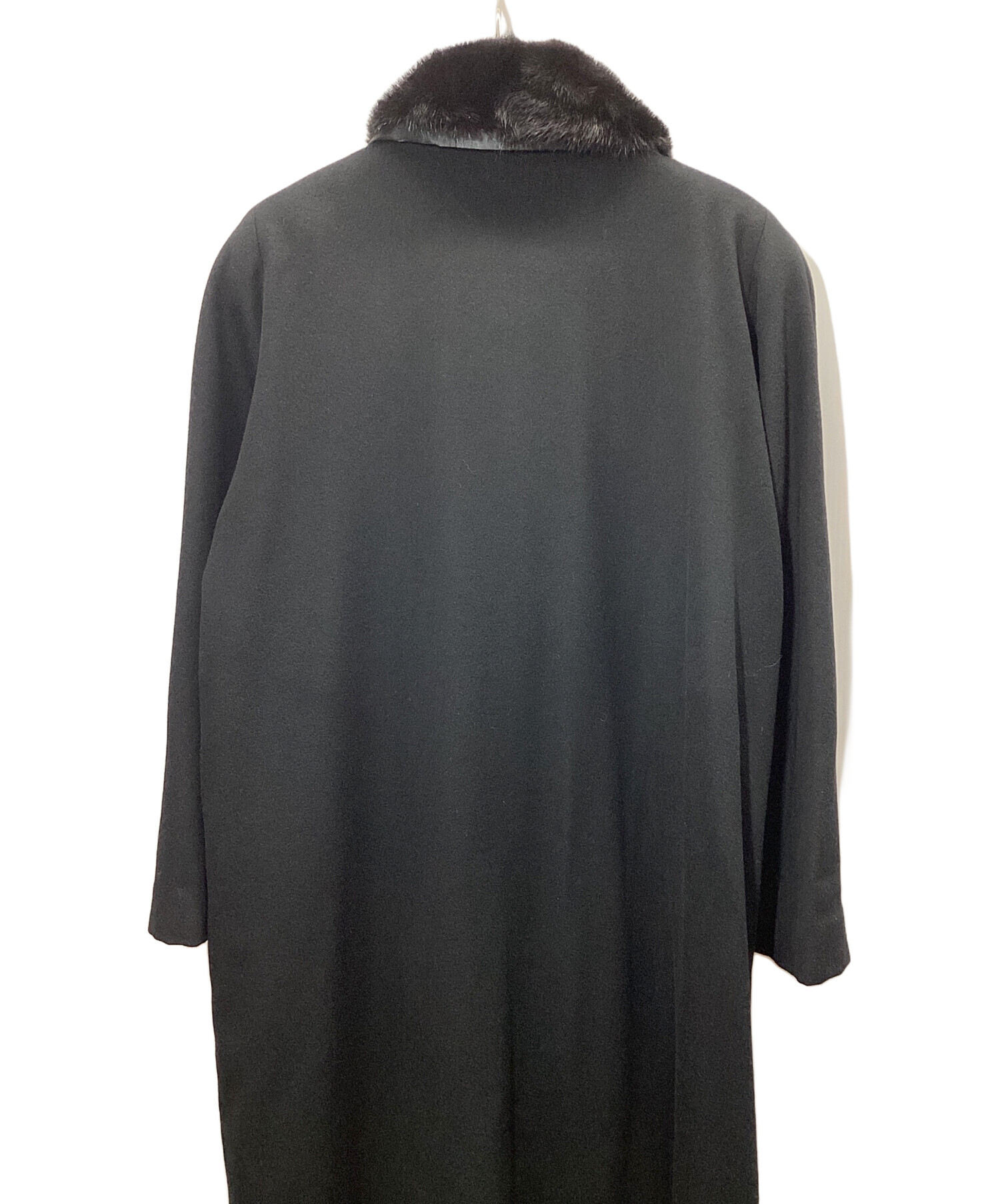 美品 BALMAIN バルマン カシミヤ100% コート 13 黒 裏地シルク 中古・古着通販】BALMAIN (バルマン) カシミヤコート ブラック サイズ