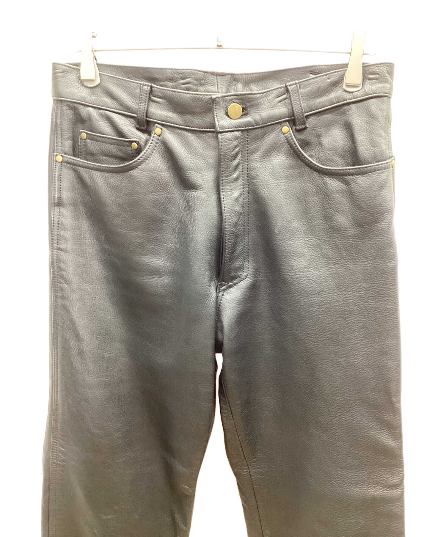 中古・古着通販】OLD NAVY (オールドネイビー) レザーパンツ ブラック