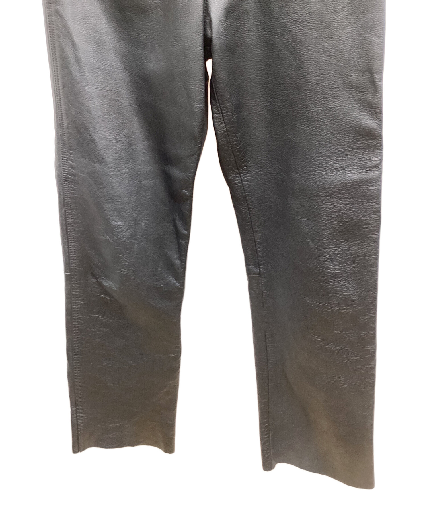 oldnavy navys バイク用レザーパンツ 中古・古着通販】OLD NAVY (オールドネイビー) レザーパンツ ブラック