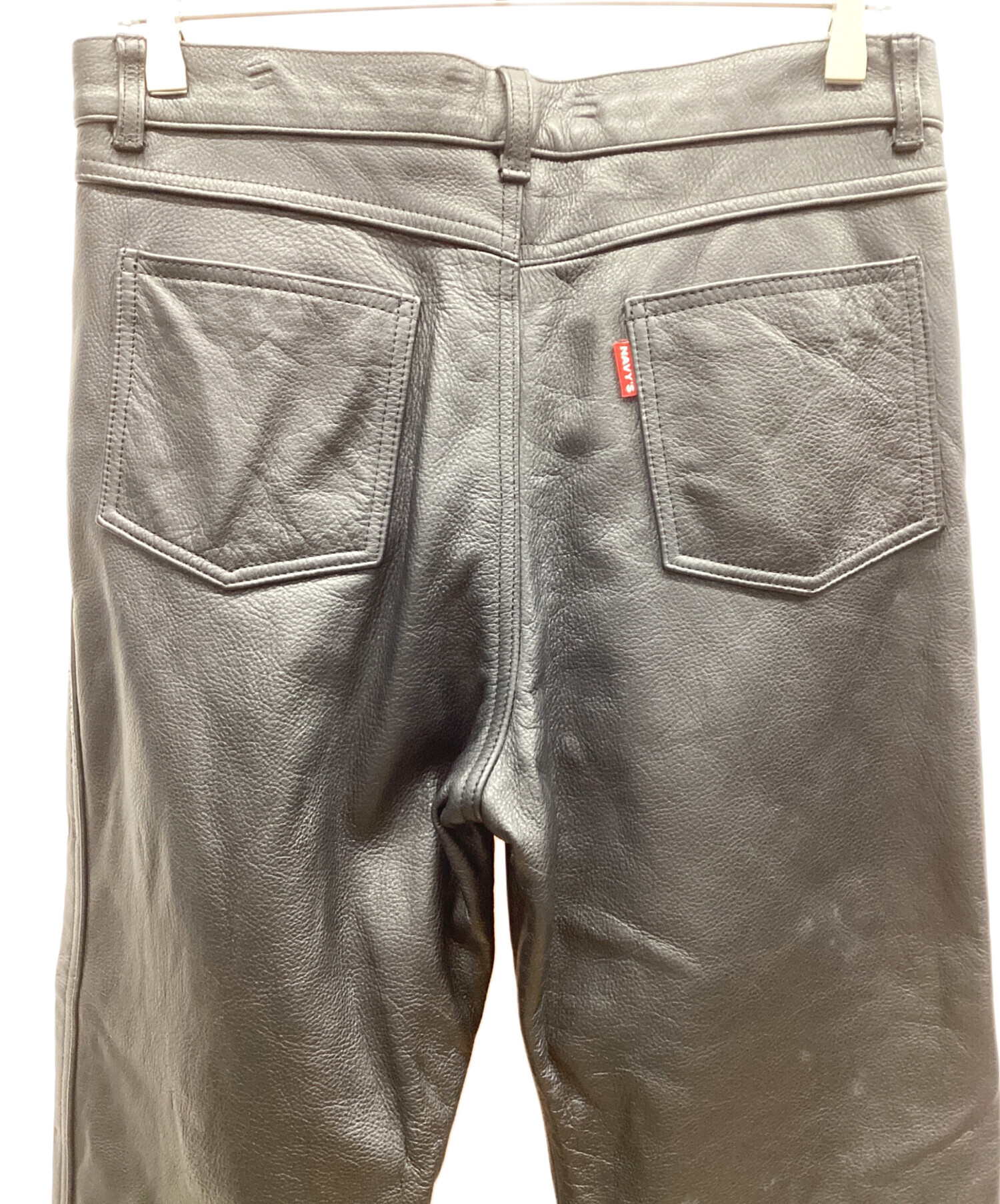 中古・古着通販】OLD NAVY (オールドネイビー) レザーパンツ ブラック