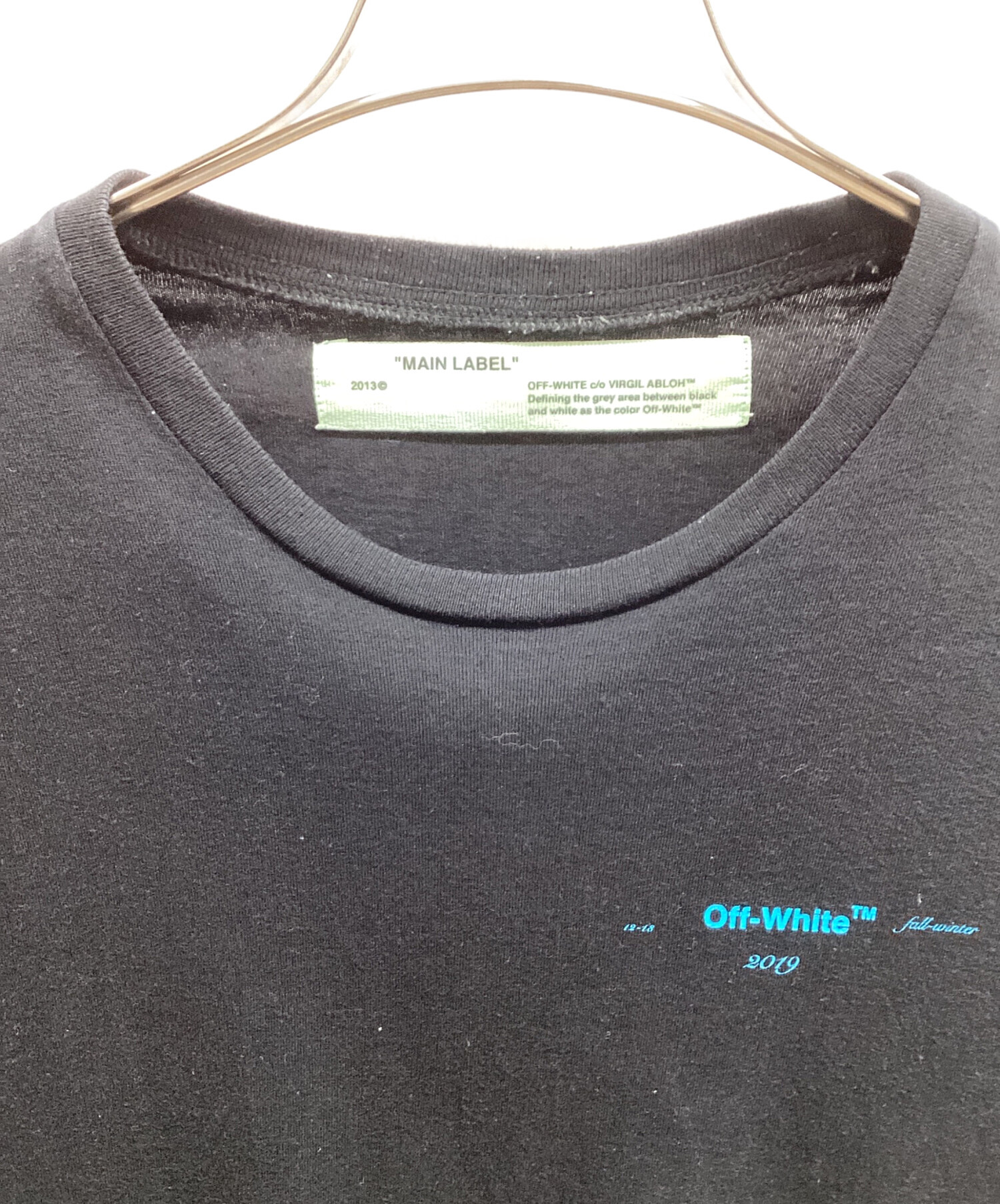 中古・古着通販】OFFWHITE (オフホワイト) 長袖Tシャツ ブラック