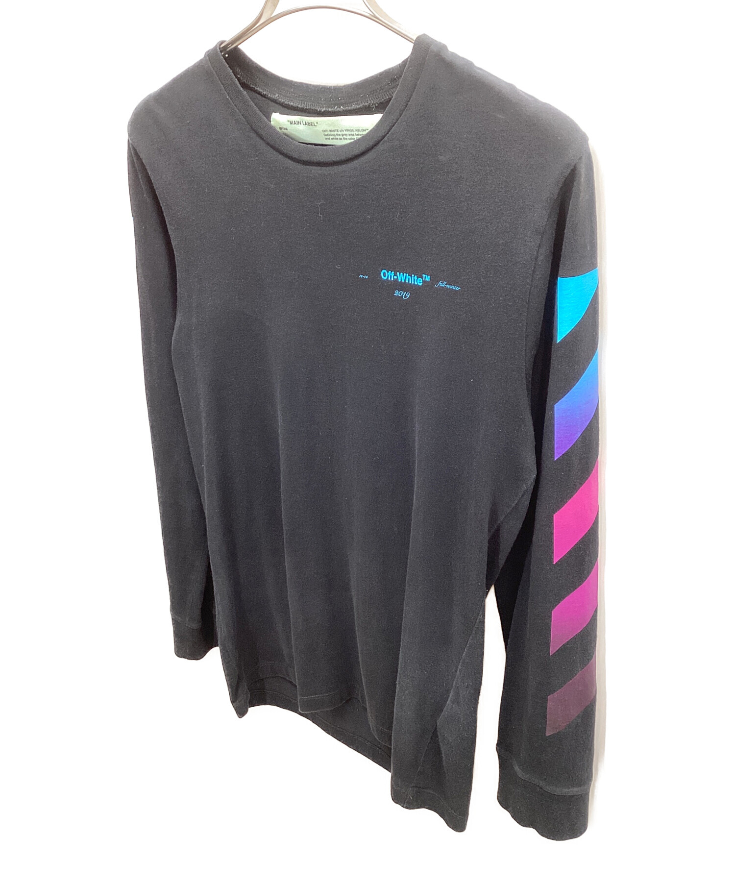 中古・古着通販】OFFWHITE (オフホワイト) 長袖Tシャツ ブラック