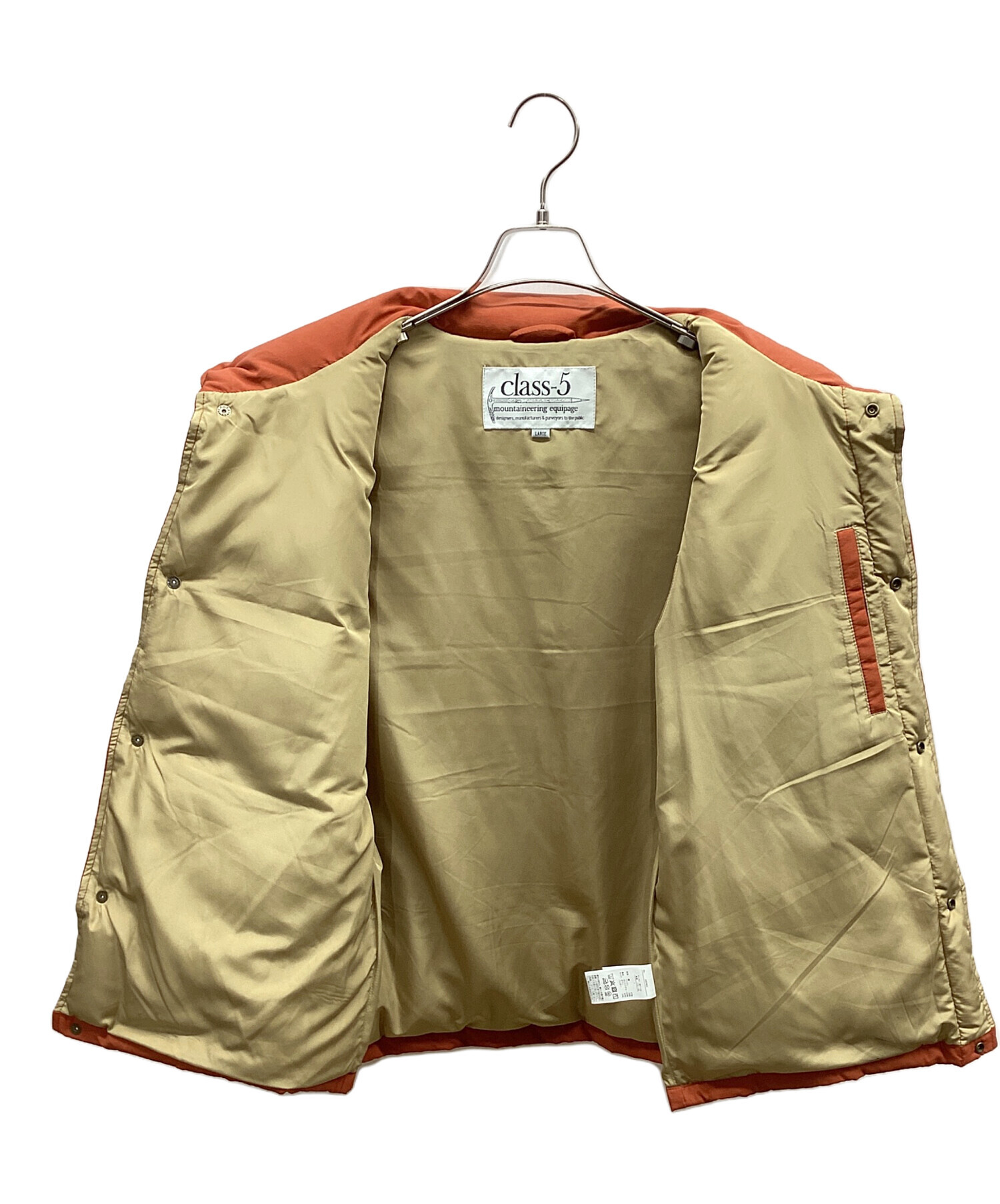 中古・古着通販】class-5 (クラスファイブ) ダウンベスト オレンジ
