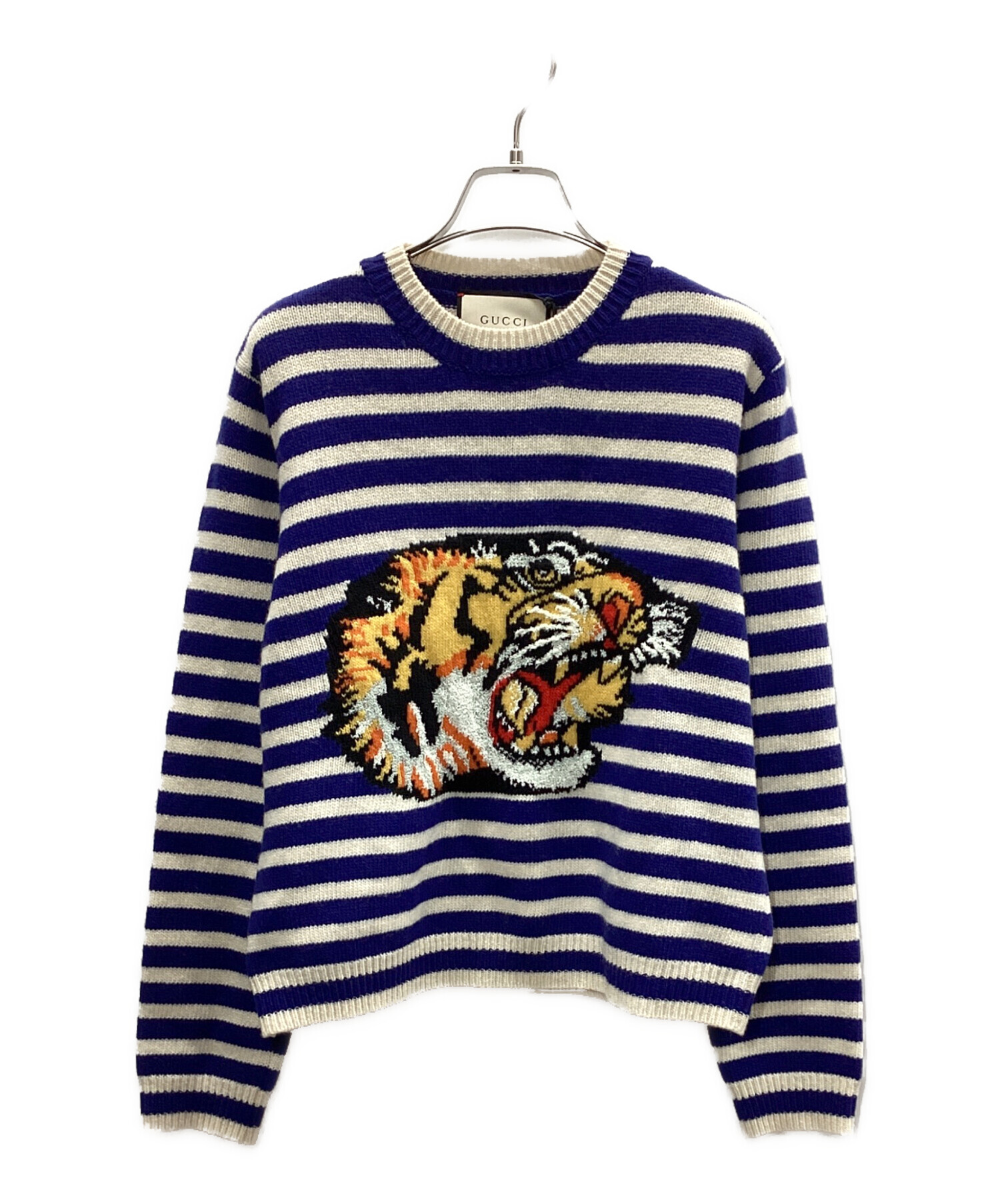 中古・古着通販】GUCCI (グッチ) GUCCI ニット ブルー×ホワイト サイズ 