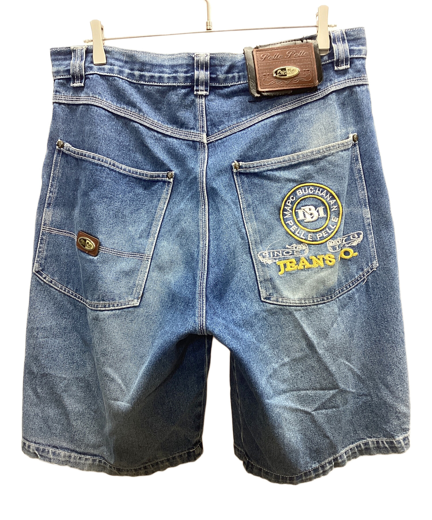 中古・古着通販】pellepelle (ペレペレ) デニムハーフパンツ ブルー
