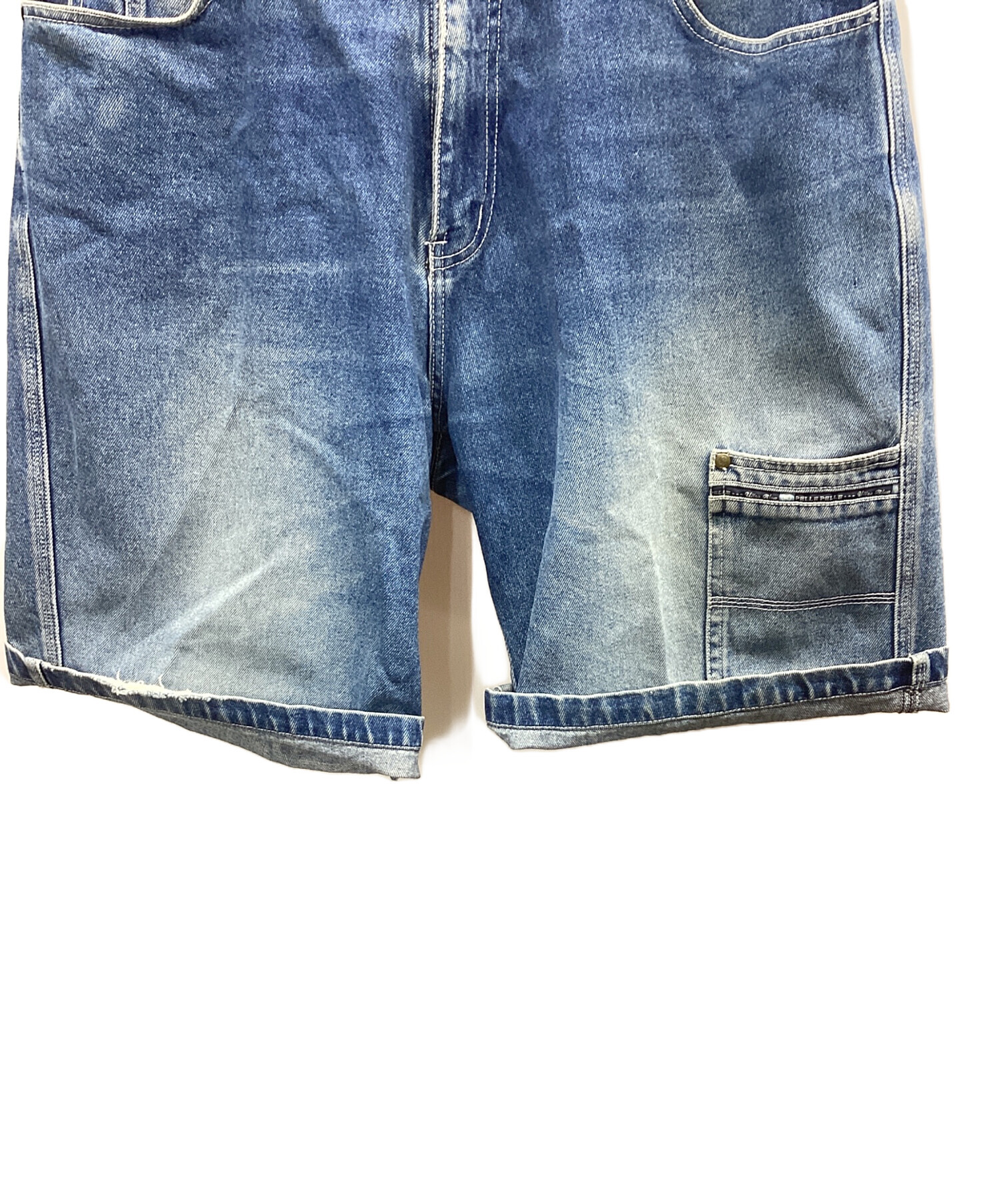 中古・古着通販】pellepelle (ペレペレ) デニムハーフパンツ ブルー