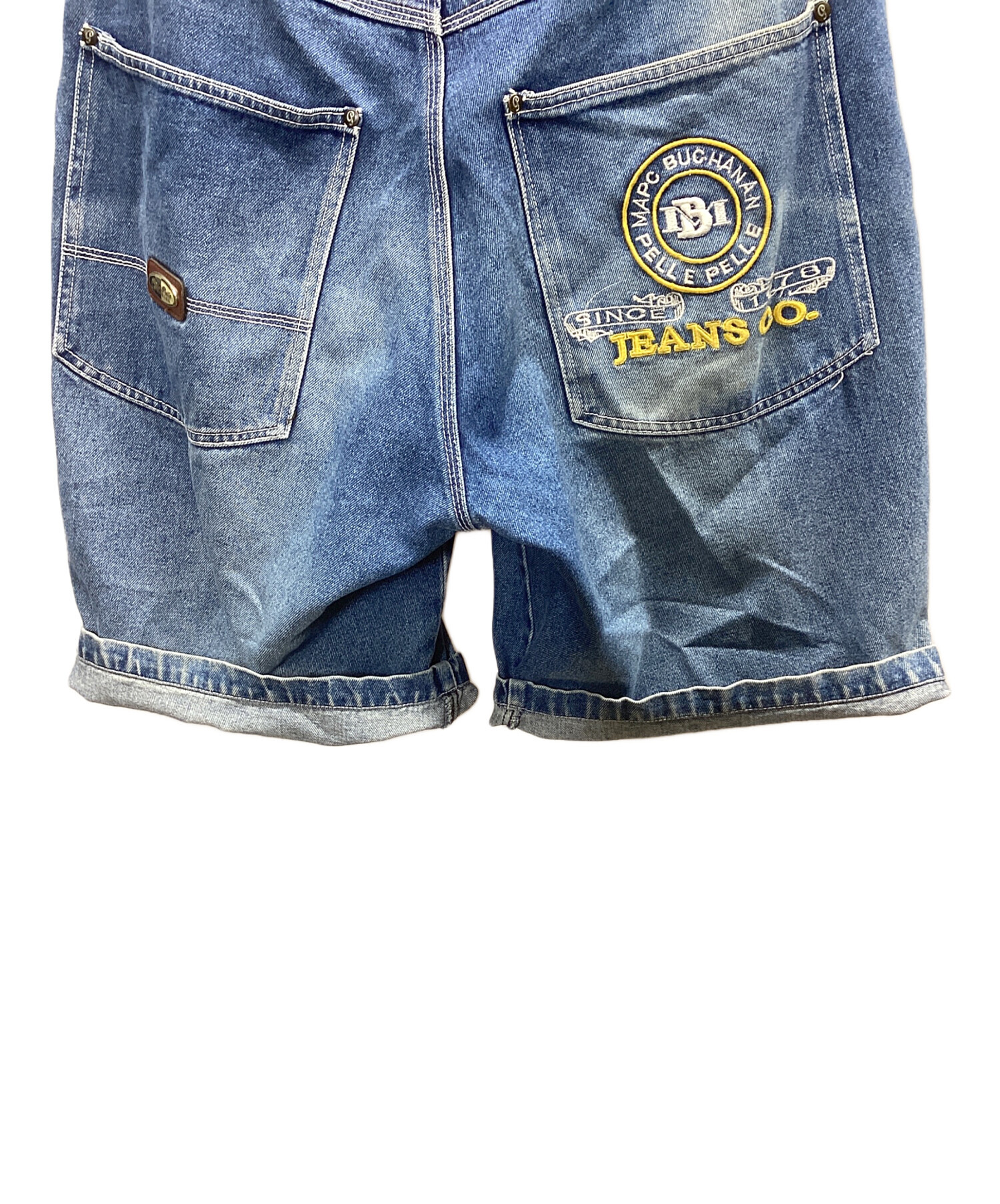 中古・古着通販】pellepelle (ペレペレ) デニムハーフパンツ ブルー