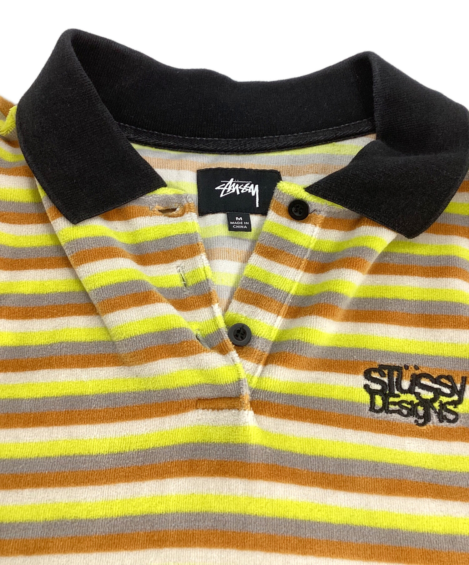 中古・古着通販】stussy (ステューシー) ポロシャツ イエロー サイズ:M